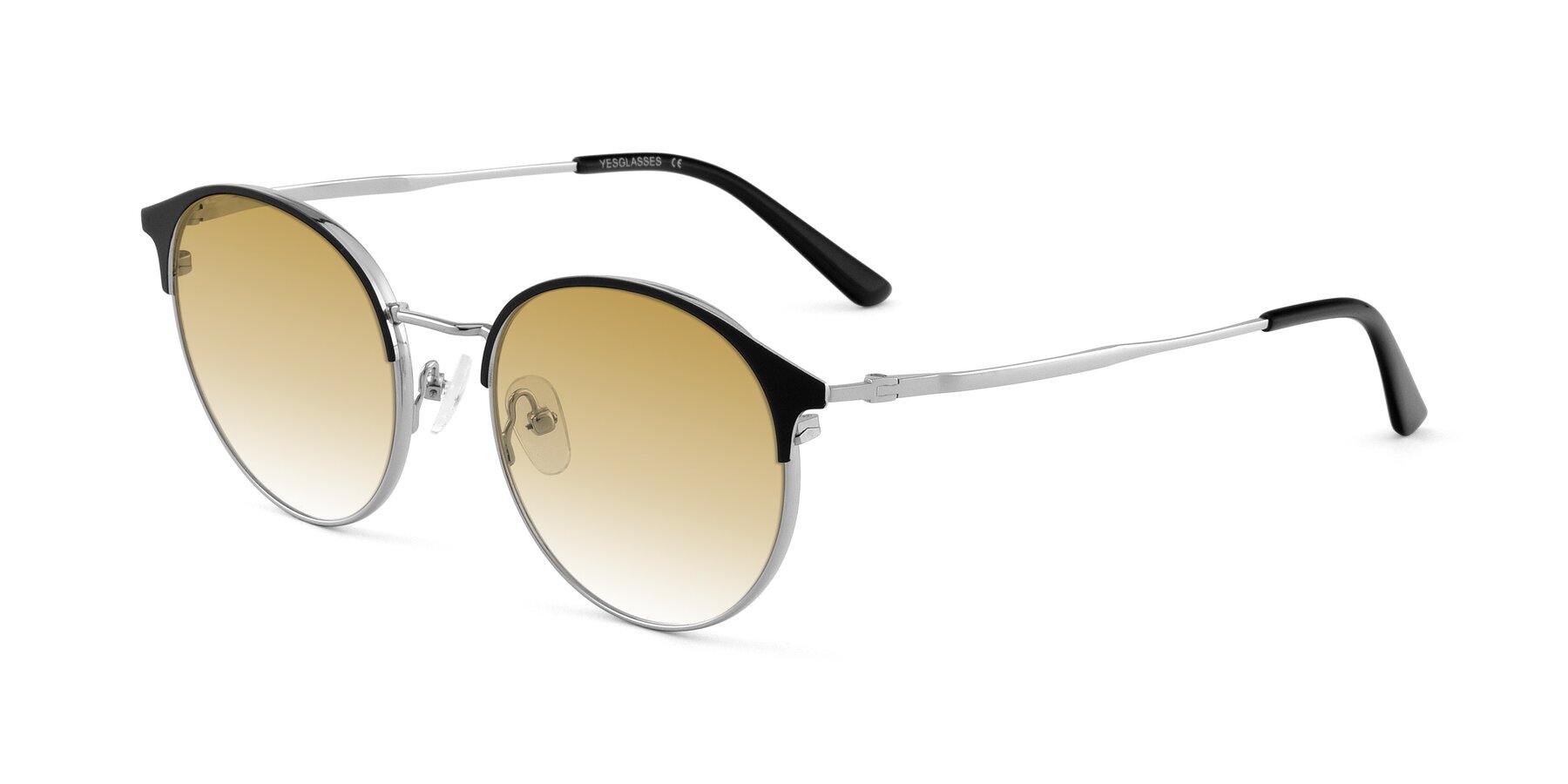 Angle of Berkley in Black-Silver with Champagne Gradient Lenses