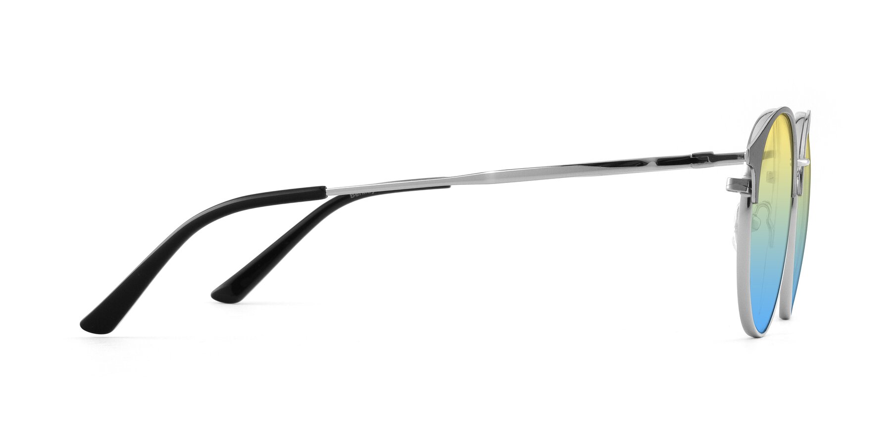 Side of Berkley in Black-Silver with Yellow / Blue Gradient Lenses