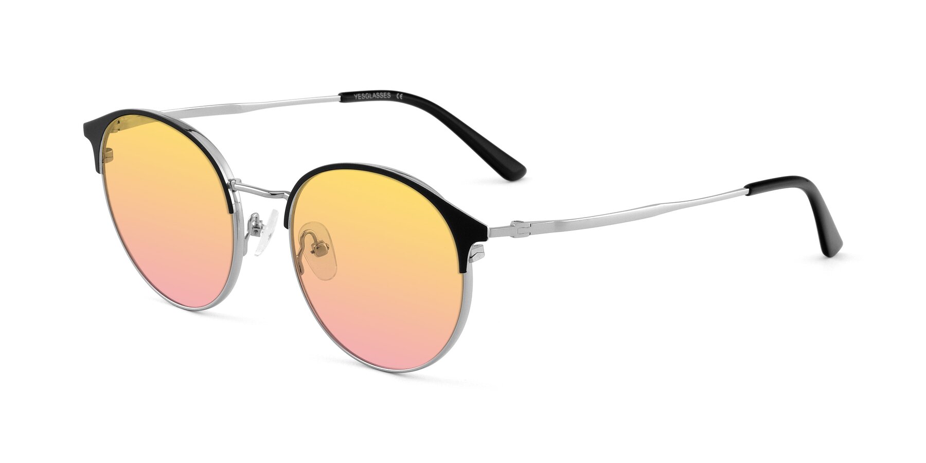 Angle of Berkley in Black-Silver with Yellow / Pink Gradient Lenses