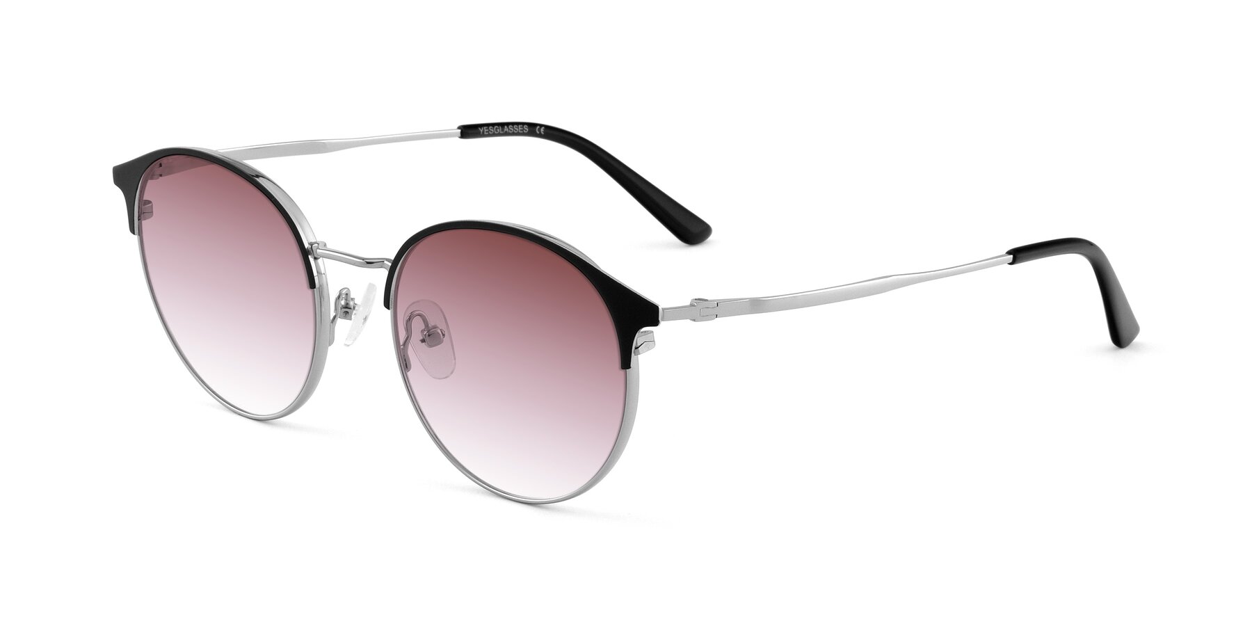 Angle of Berkley in Black-Silver with Garnet Gradient Lenses