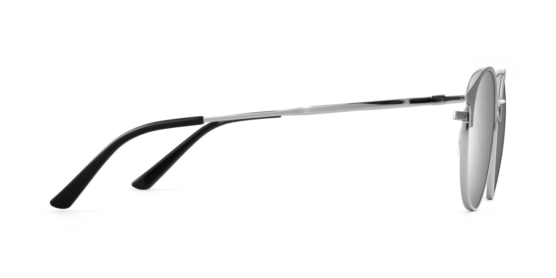 Side of Berkley in Black-Silver with Silver Mirrored Lenses