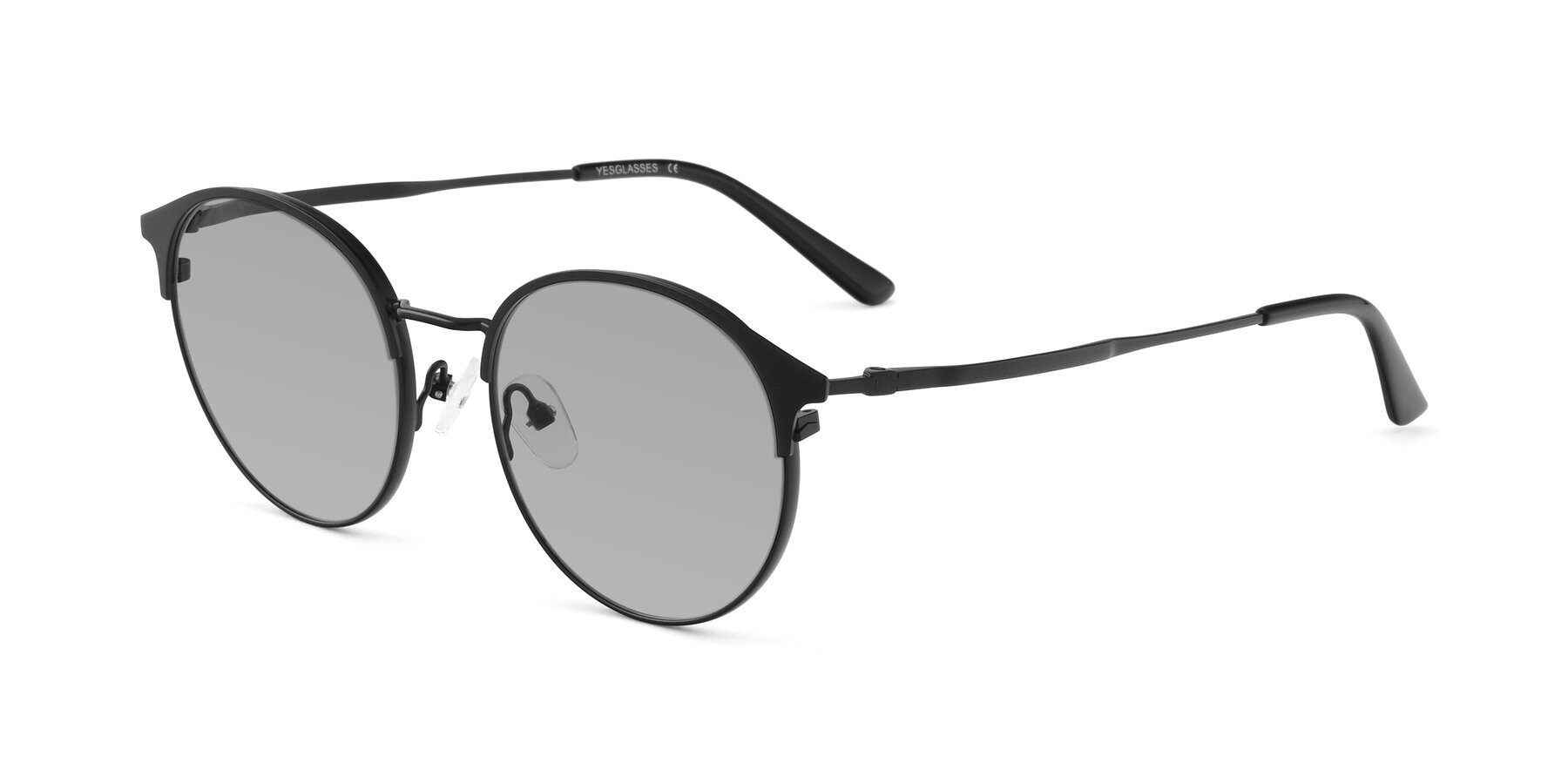 Angle of Berkley in Matte Black with Light Gray Tinted Lenses