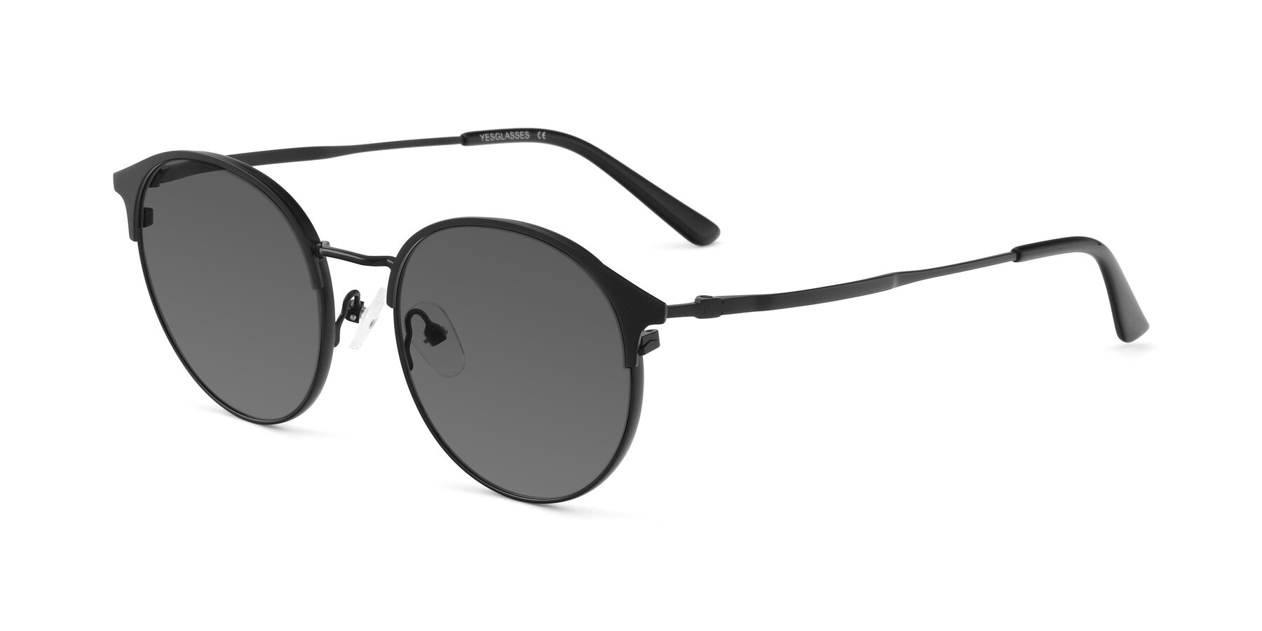 Angle of Berkley in Matte Black with Medium Gray Tinted Lenses