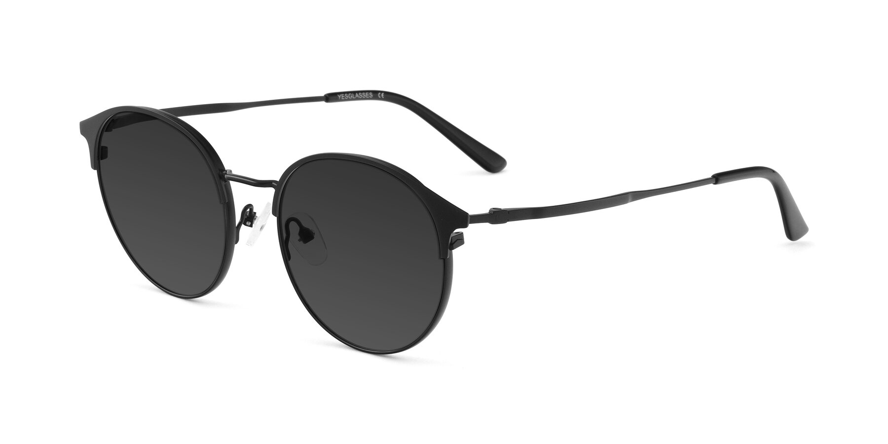 Angle of Berkley in Matte Black with Gray Tinted Lenses