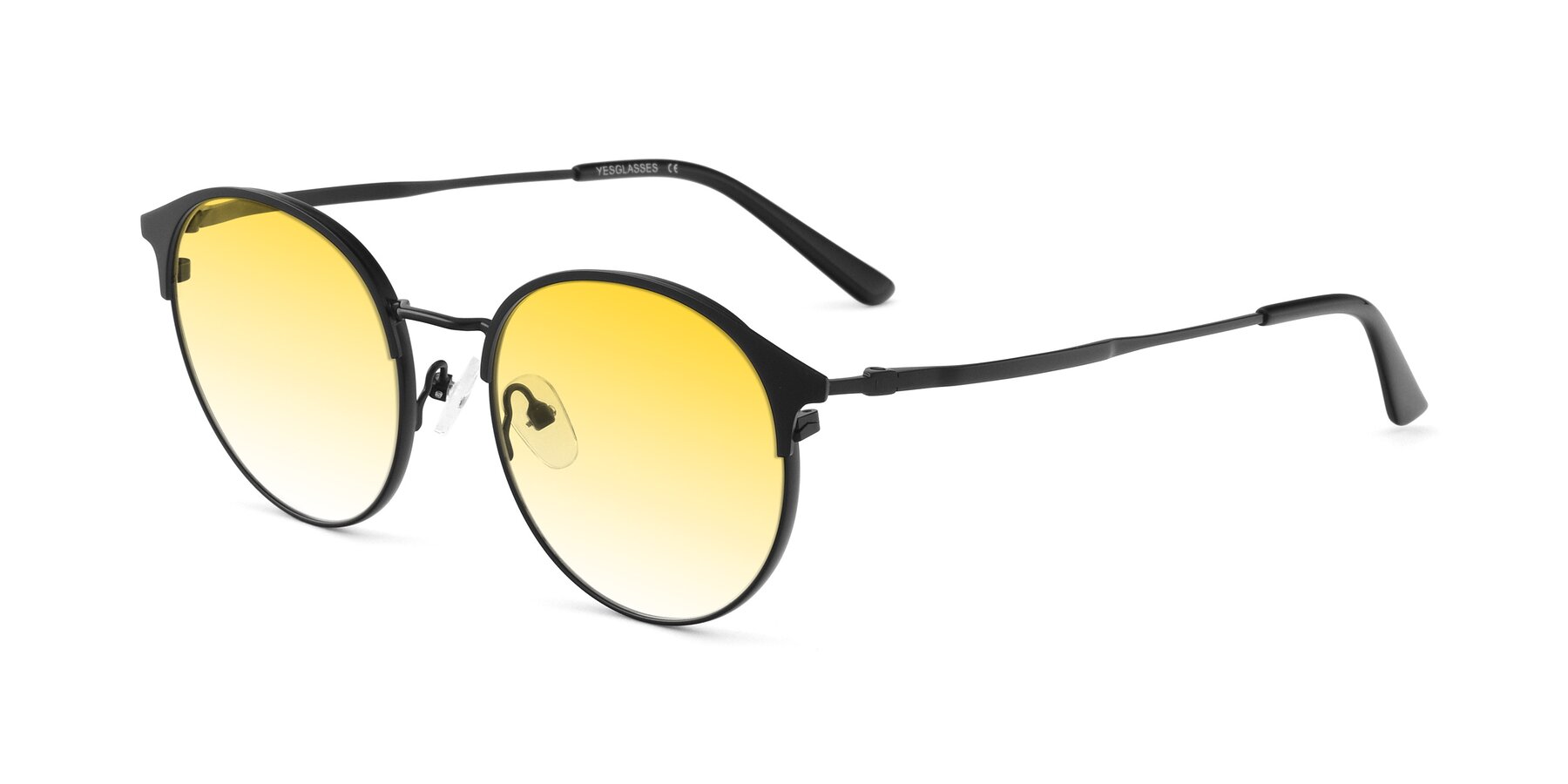 Angle of Berkley in Matte Black with Yellow Gradient Lenses