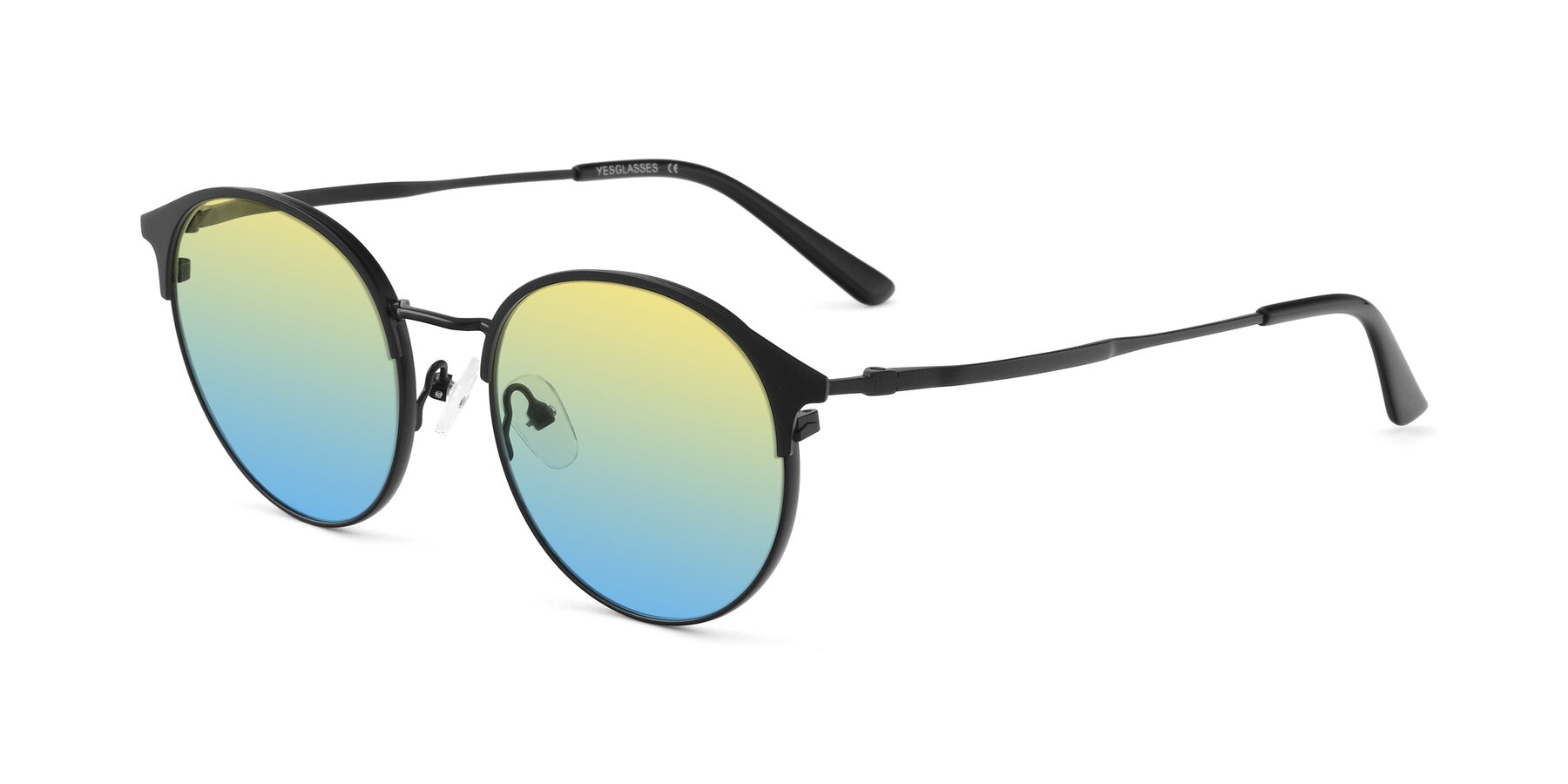 Angle of Berkley in Matte Black with Yellow / Blue Gradient Lenses