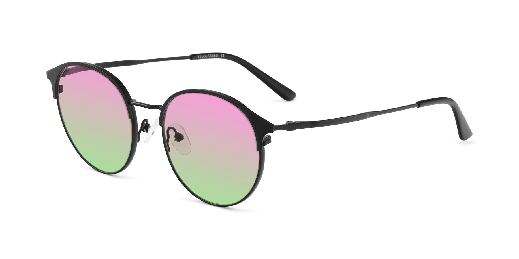 Angle of Berkley in Matte Black with Pink / Green Gradient Lenses