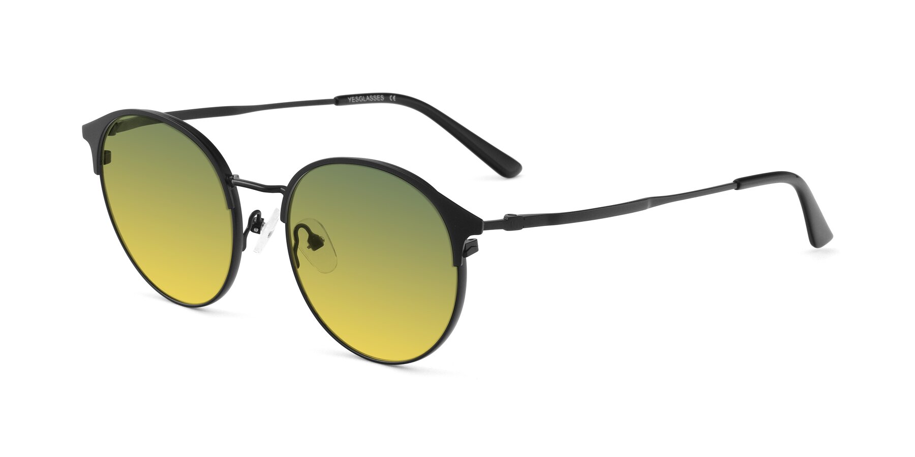 Angle of Berkley in Matte Black with Green / Yellow Gradient Lenses