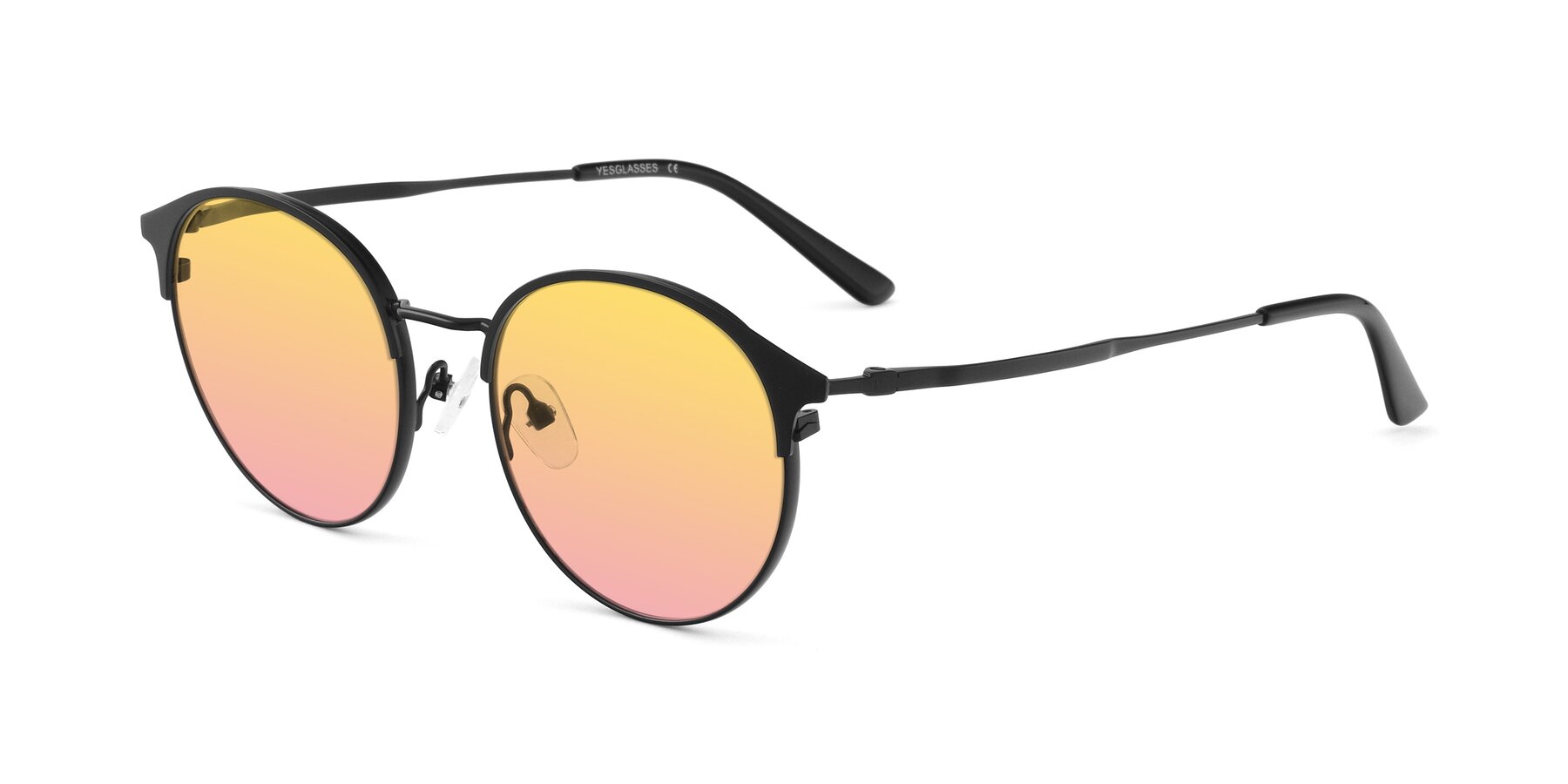 Angle of Berkley in Matte Black with Yellow / Pink Gradient Lenses