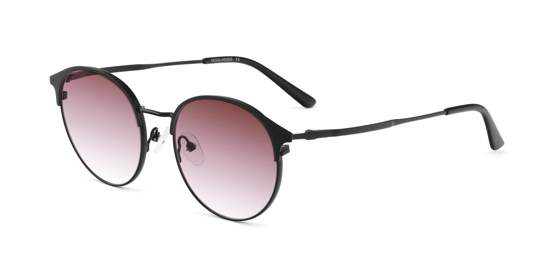 Angle of Berkley in Matte Black with Garnet Gradient Lenses