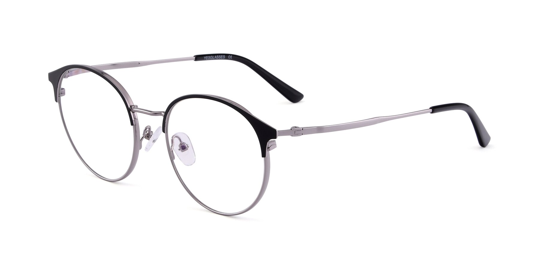 Angle of Berkley in Black-Gunmetal with Clear Reading Eyeglass Lenses