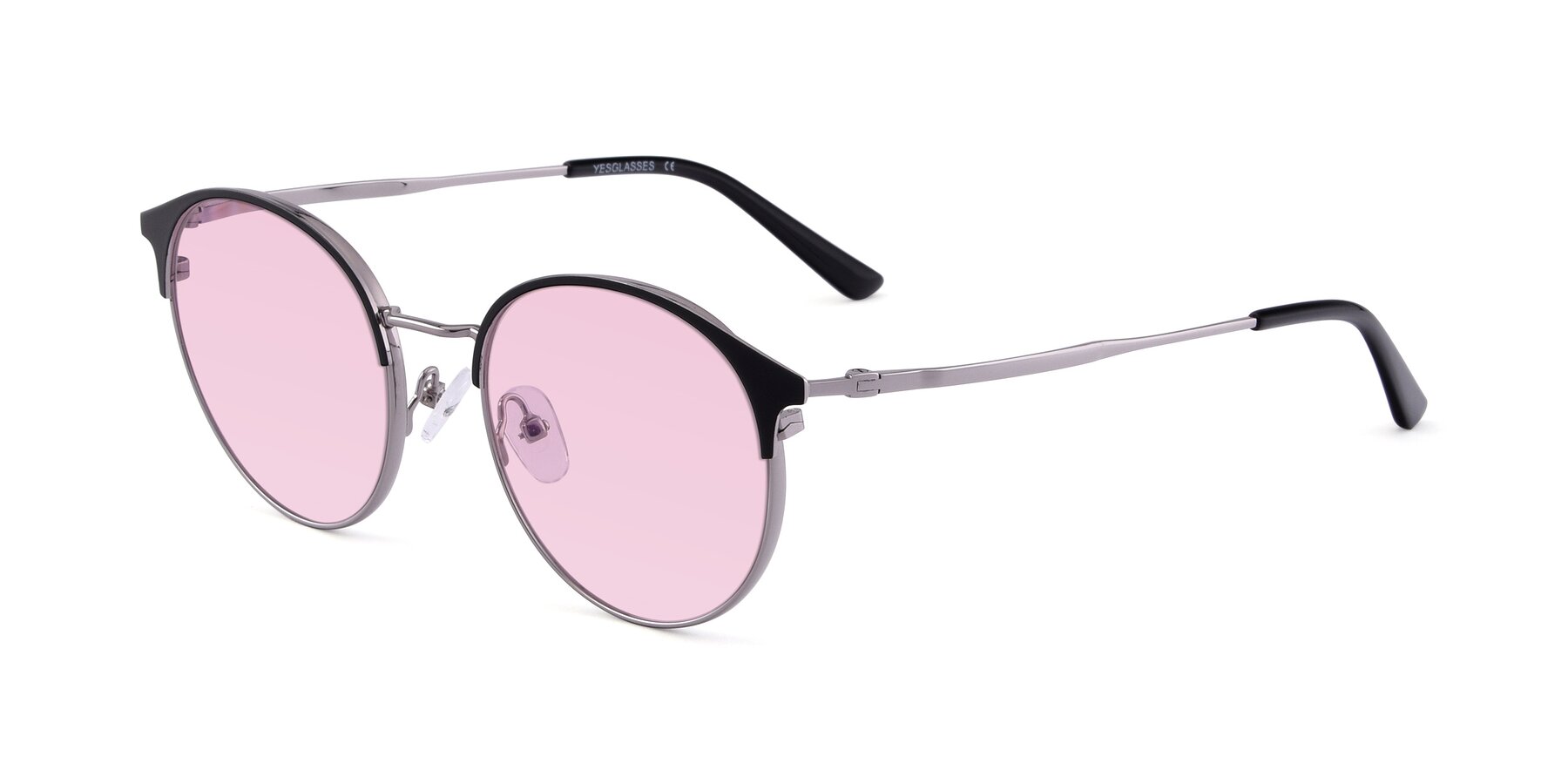 Angle of Berkley in Black-Gunmetal with Light Pink Tinted Lenses