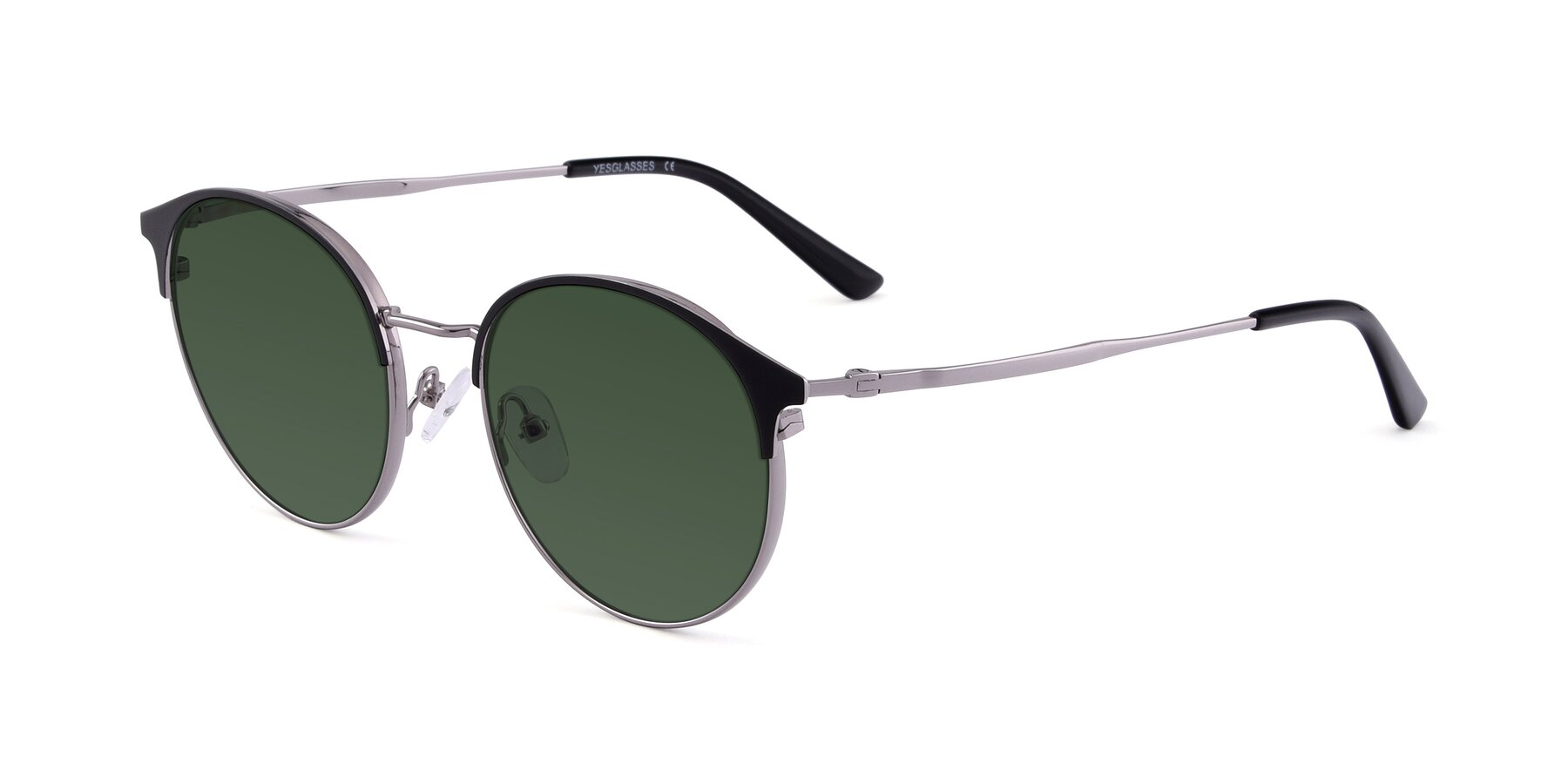 Angle of Berkley in Black-Gunmetal with Green Tinted Lenses