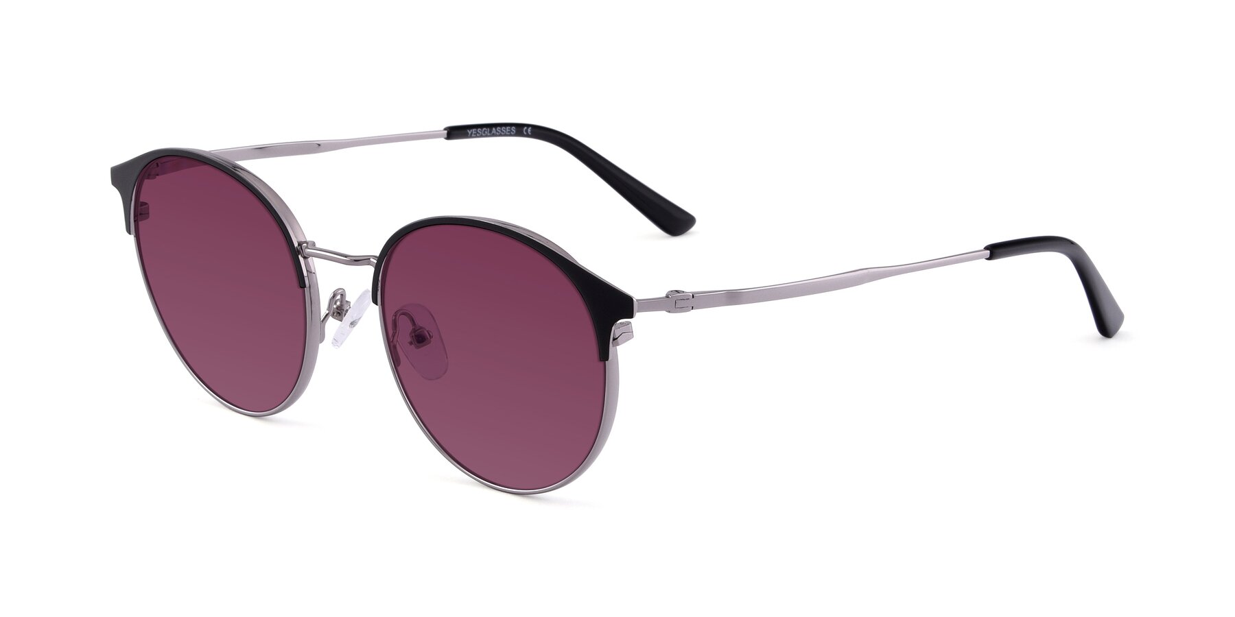 Angle of Berkley in Black-Gunmetal with Wine Tinted Lenses