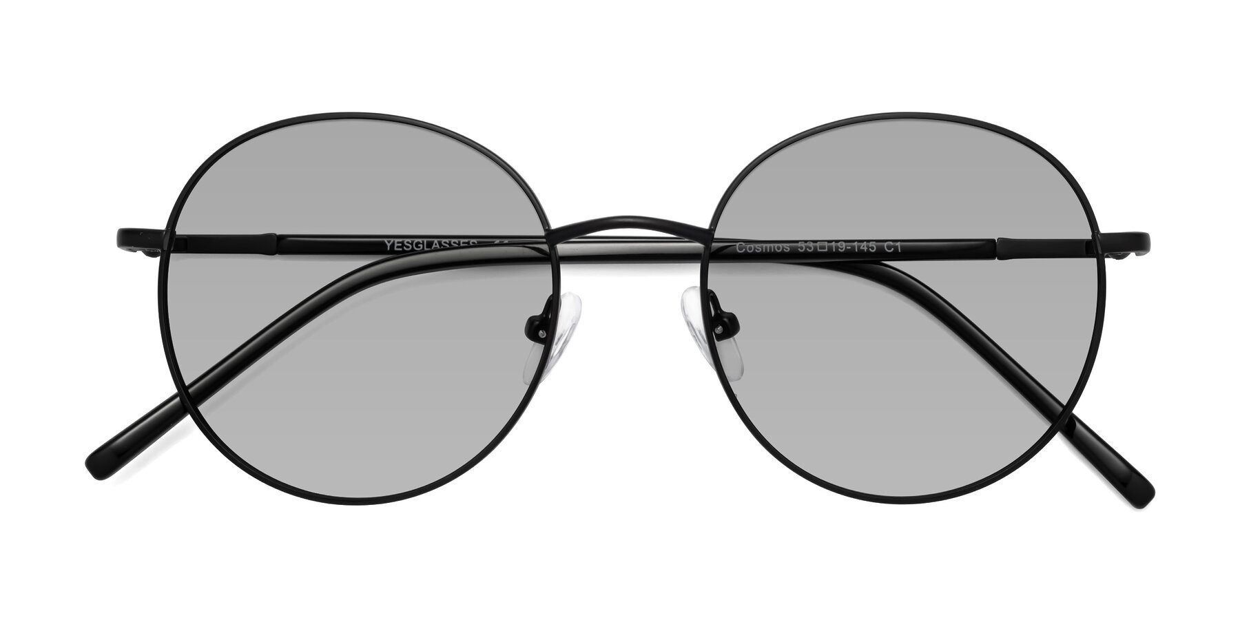Folded Front of Cosmos in Black with Light Gray Tinted Lenses