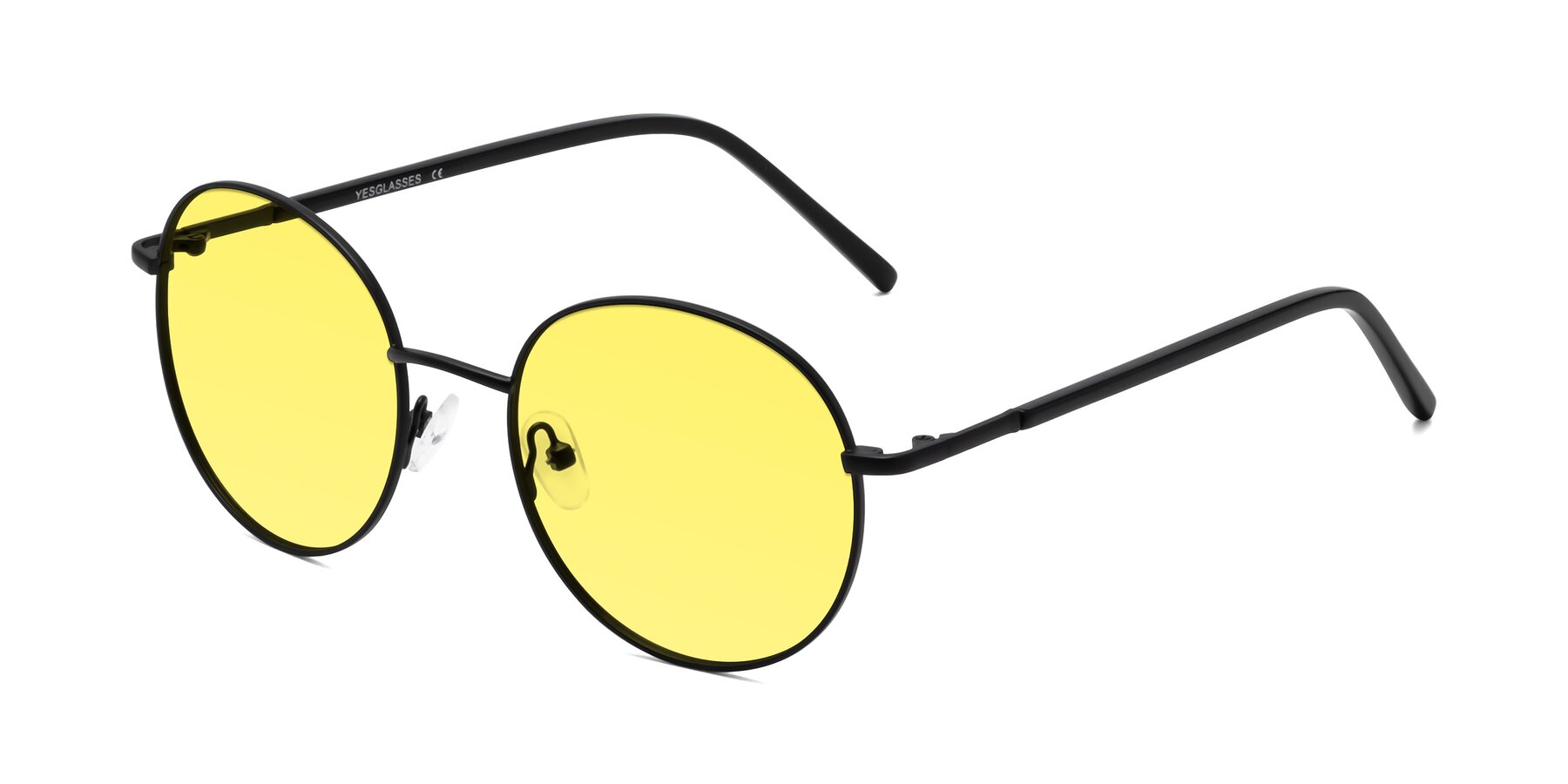Angle of Cosmos in Black with Medium Yellow Tinted Lenses
