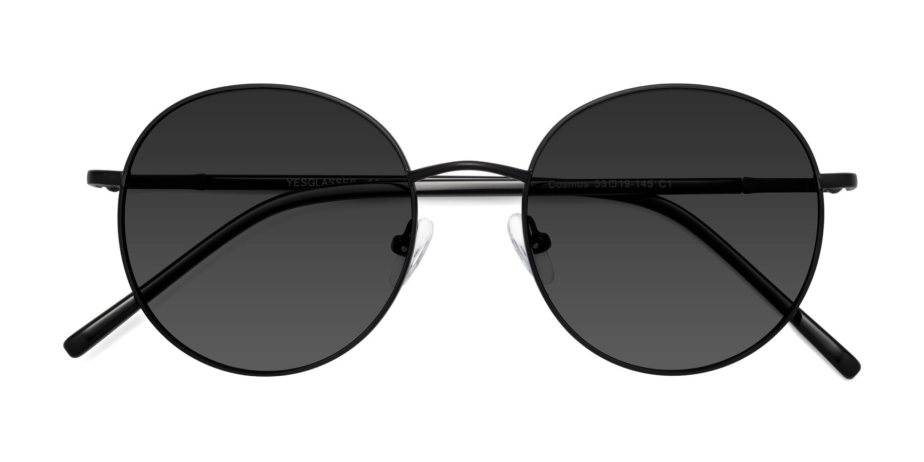Folded Front of Cosmos in Black with Gray Tinted Lenses