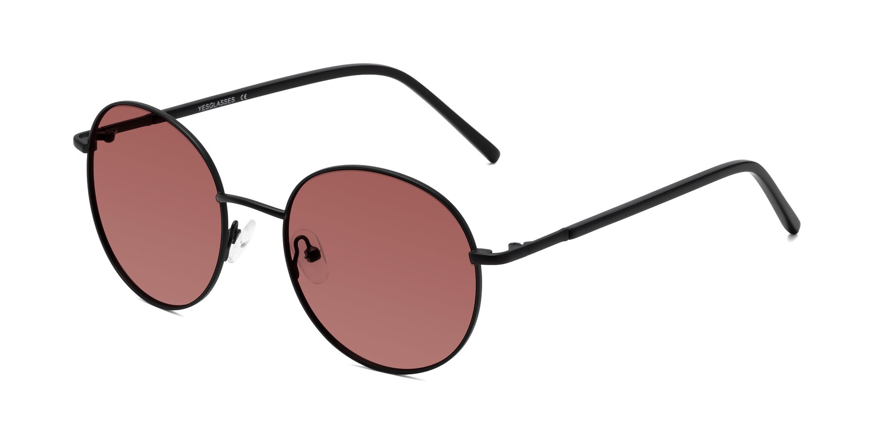 Angle of Cosmos in Black with Garnet Tinted Lenses