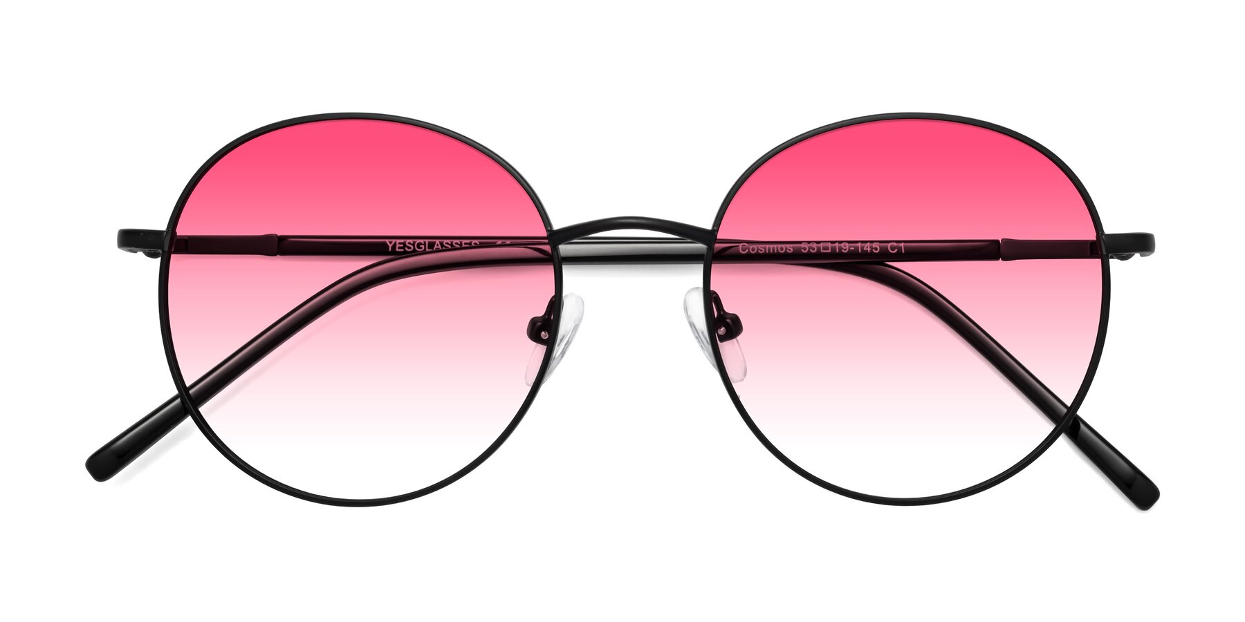 Folded Front of Cosmos in Black with Pink Gradient Lenses