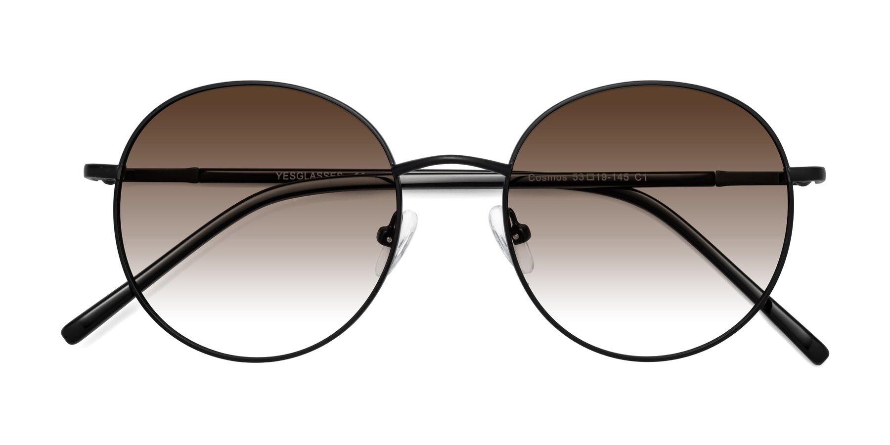Folded Front of Cosmos in Black with Brown Gradient Lenses