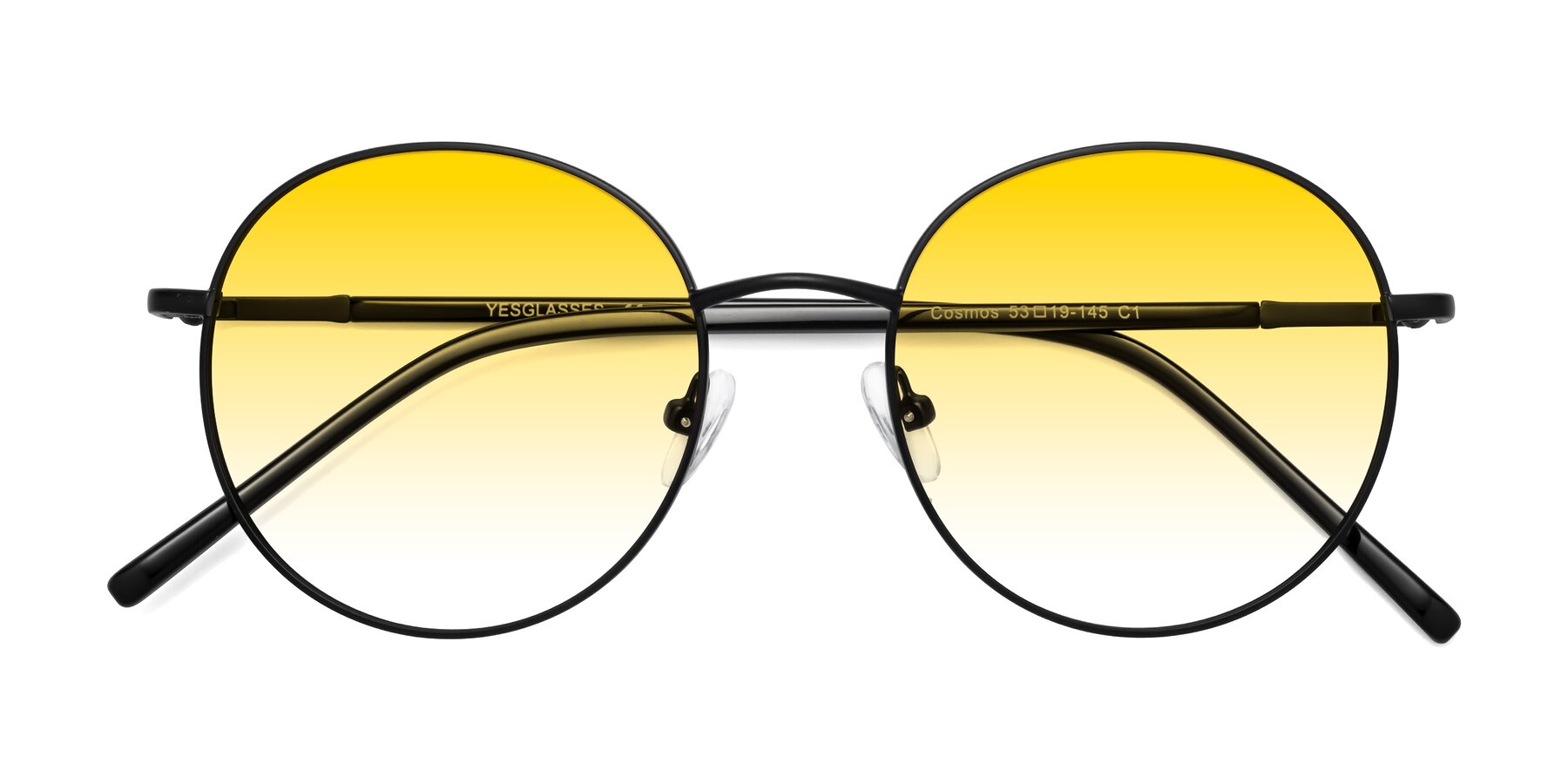 Folded Front of Cosmos in Black with Yellow Gradient Lenses