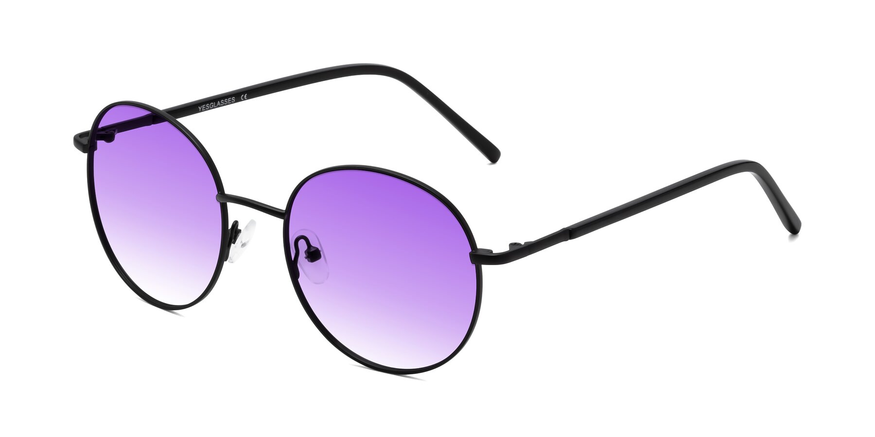 Angle of Cosmos in Black with Purple Gradient Lenses