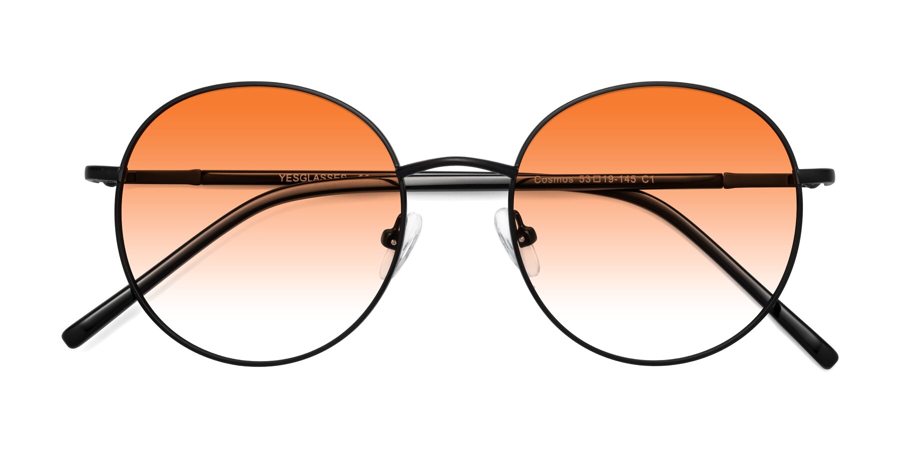 Folded Front of Cosmos in Black with Orange Gradient Lenses