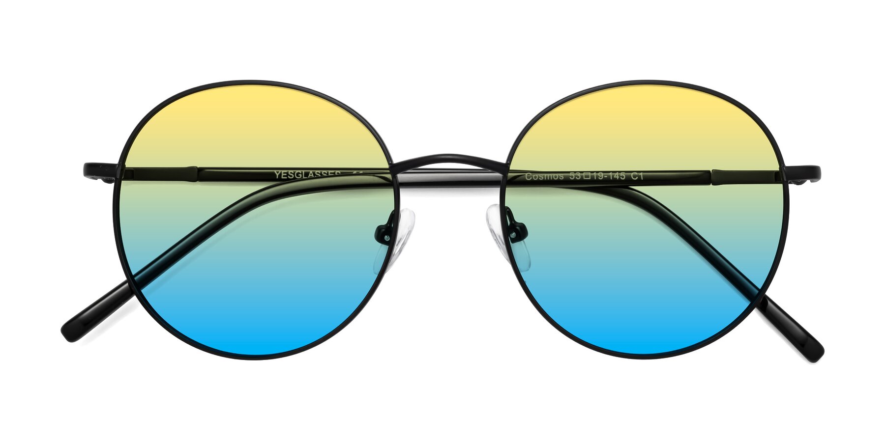 Folded Front of Cosmos in Black with Yellow / Blue Gradient Lenses