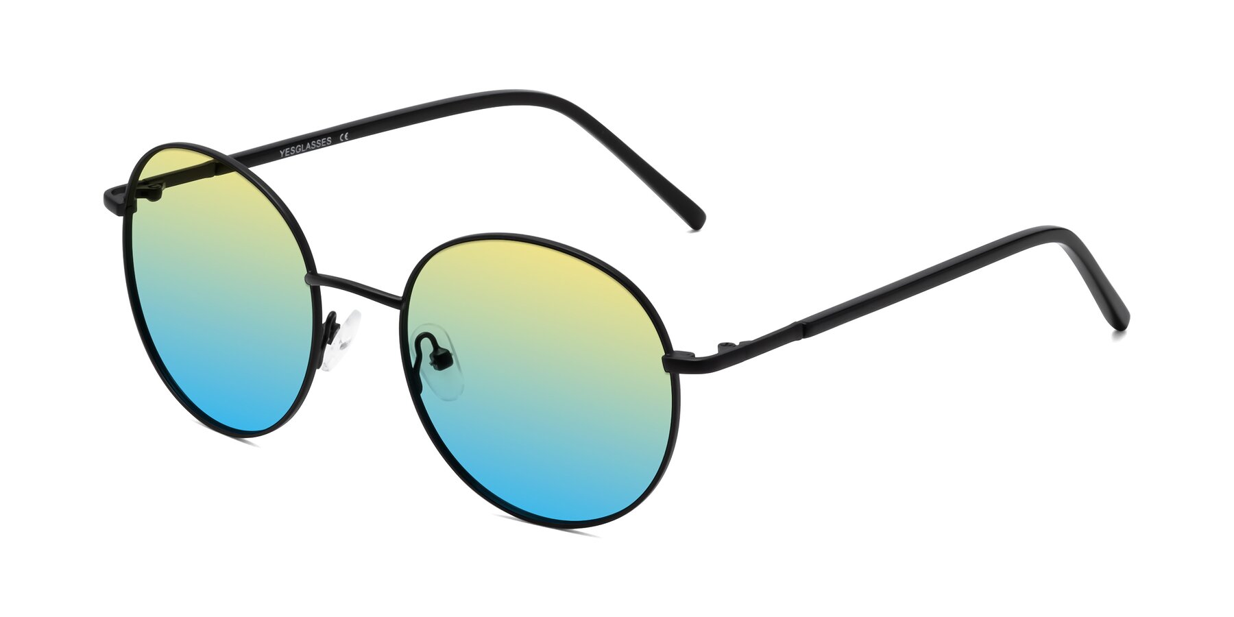 Angle of Cosmos in Black with Yellow / Blue Gradient Lenses