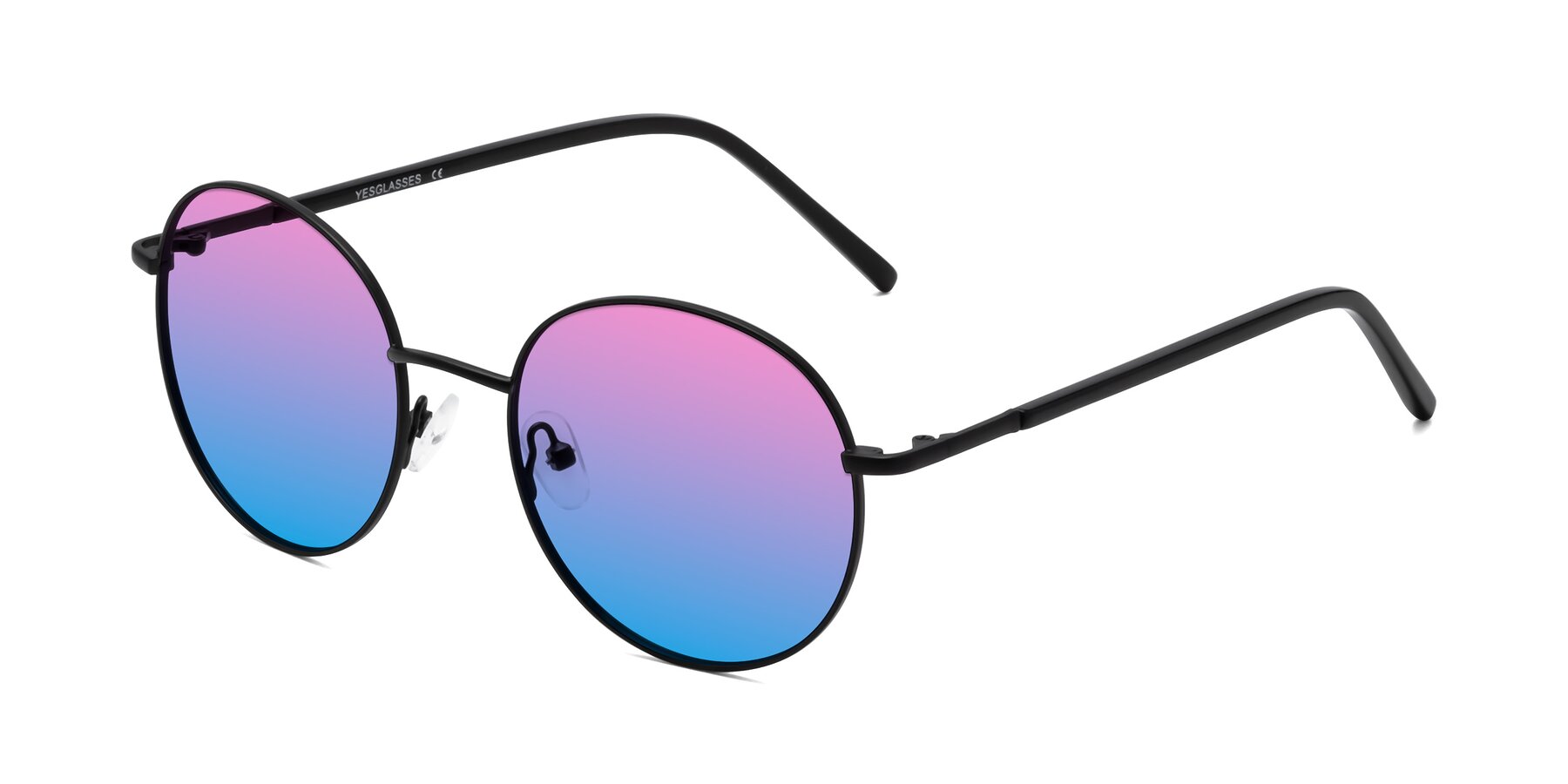 Angle of Cosmos in Black with Pink / Blue Gradient Lenses