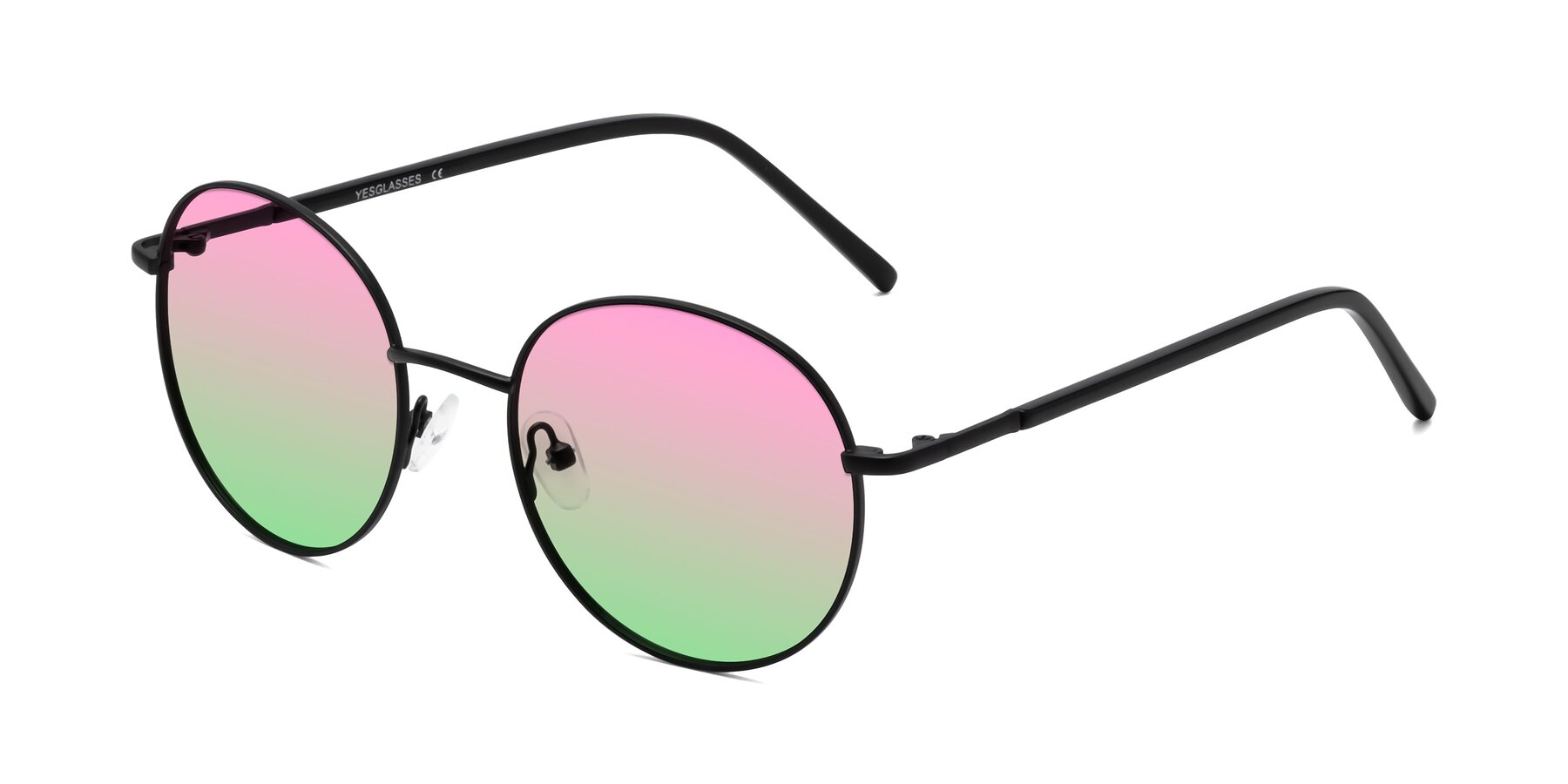 Angle of Cosmos in Black with Pink / Green Gradient Lenses