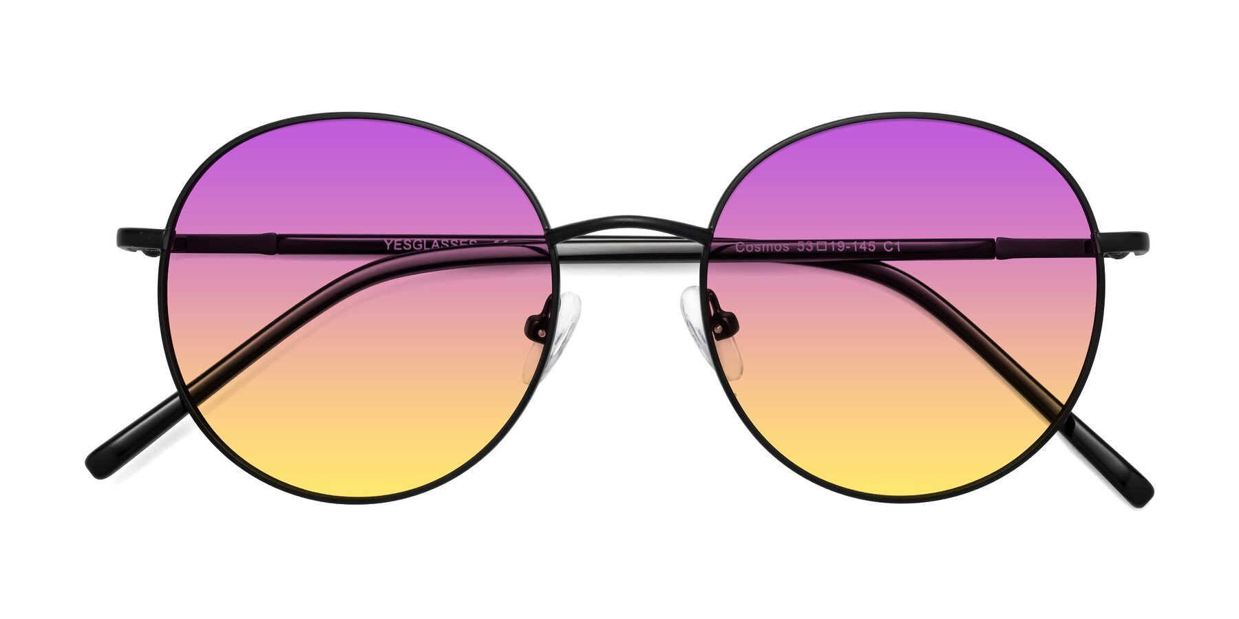 Folded Front of Cosmos in Black with Purple / Yellow Gradient Lenses