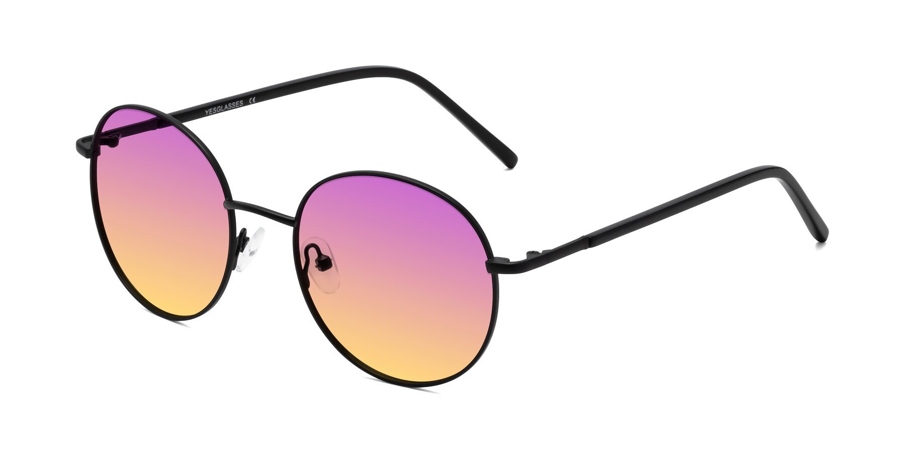 Angle of Cosmos in Black with Purple / Yellow Gradient Lenses