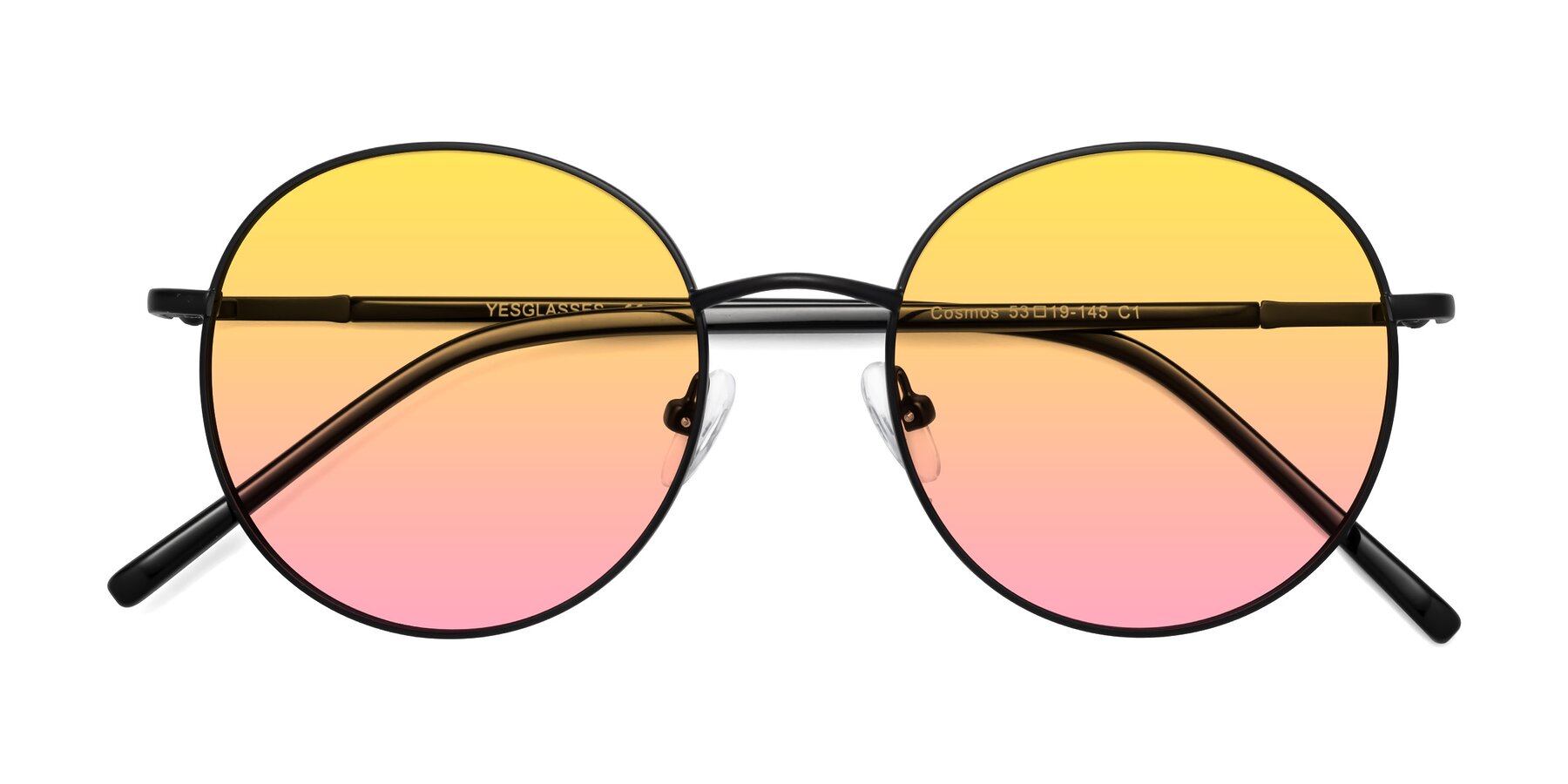 Folded Front of Cosmos in Black with Yellow / Pink Gradient Lenses