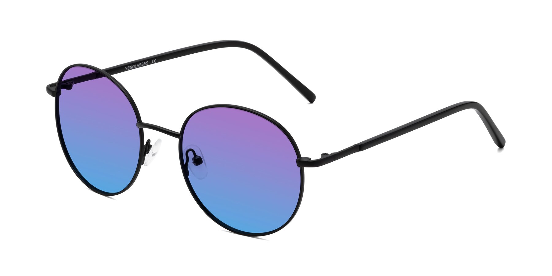 Angle of Cosmos in Black with Purple / Blue Gradient Lenses