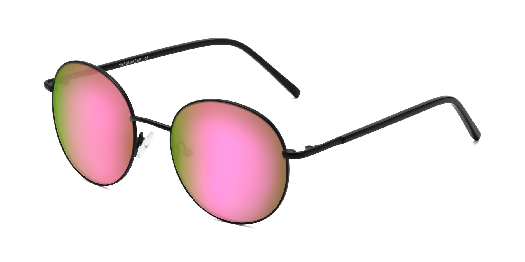 Angle of Cosmos in Black with Pink Mirrored Lenses
