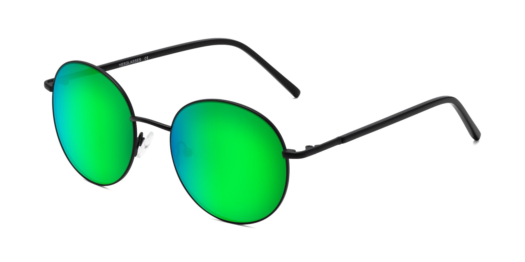 Angle of Cosmos in Black with Green Mirrored Lenses
