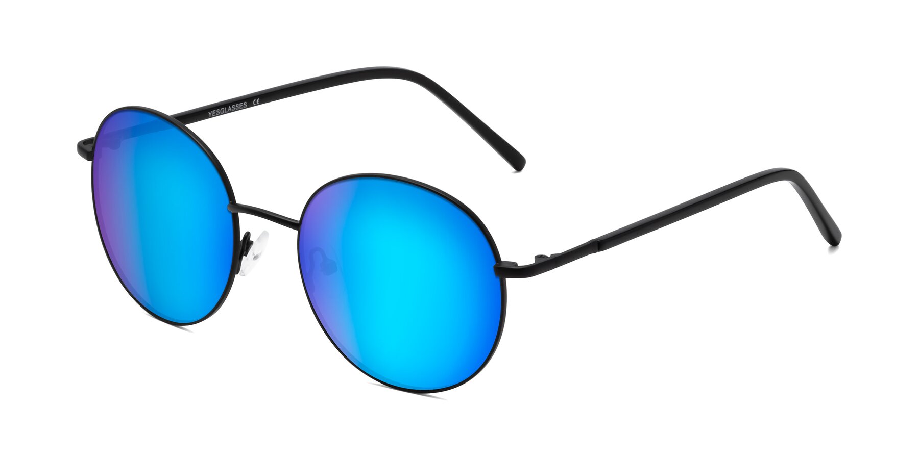 Angle of Cosmos in Black with Blue Mirrored Lenses