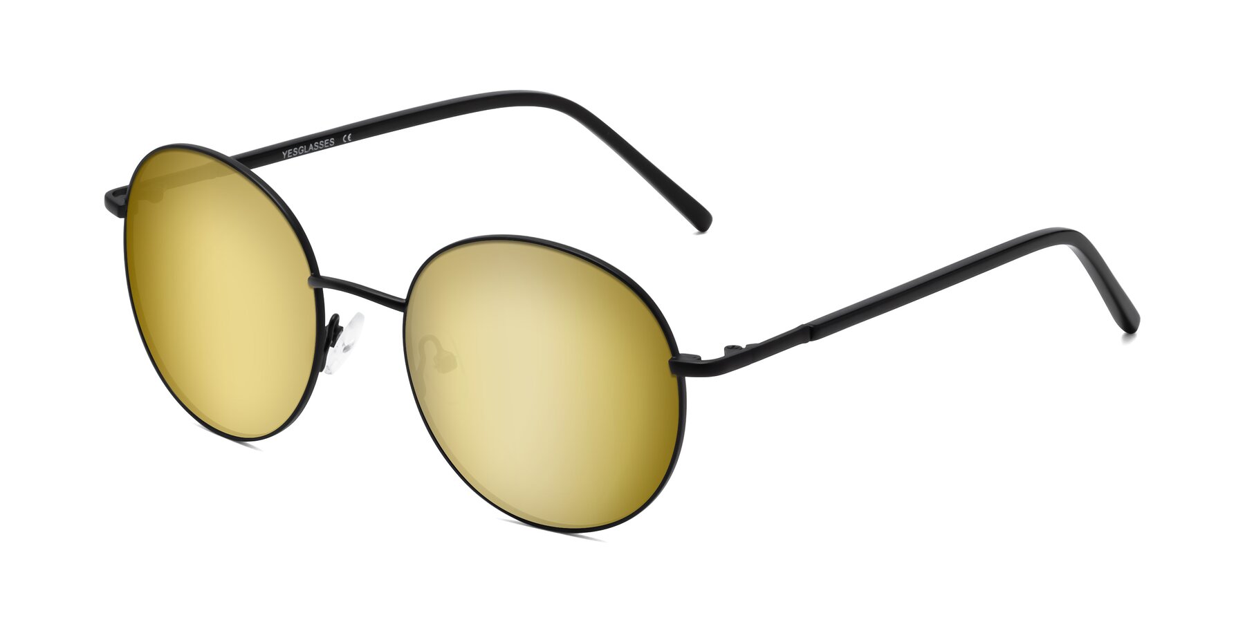 Angle of Cosmos in Black with Gold Mirrored Lenses