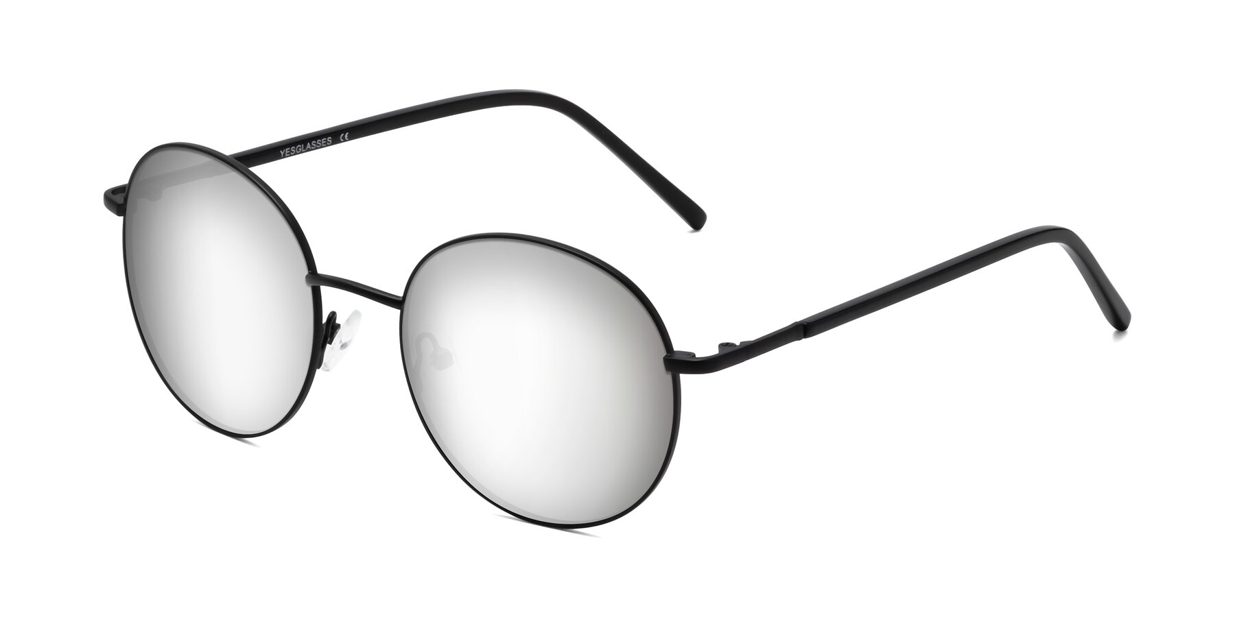 Angle of Cosmos in Black with Silver Mirrored Lenses