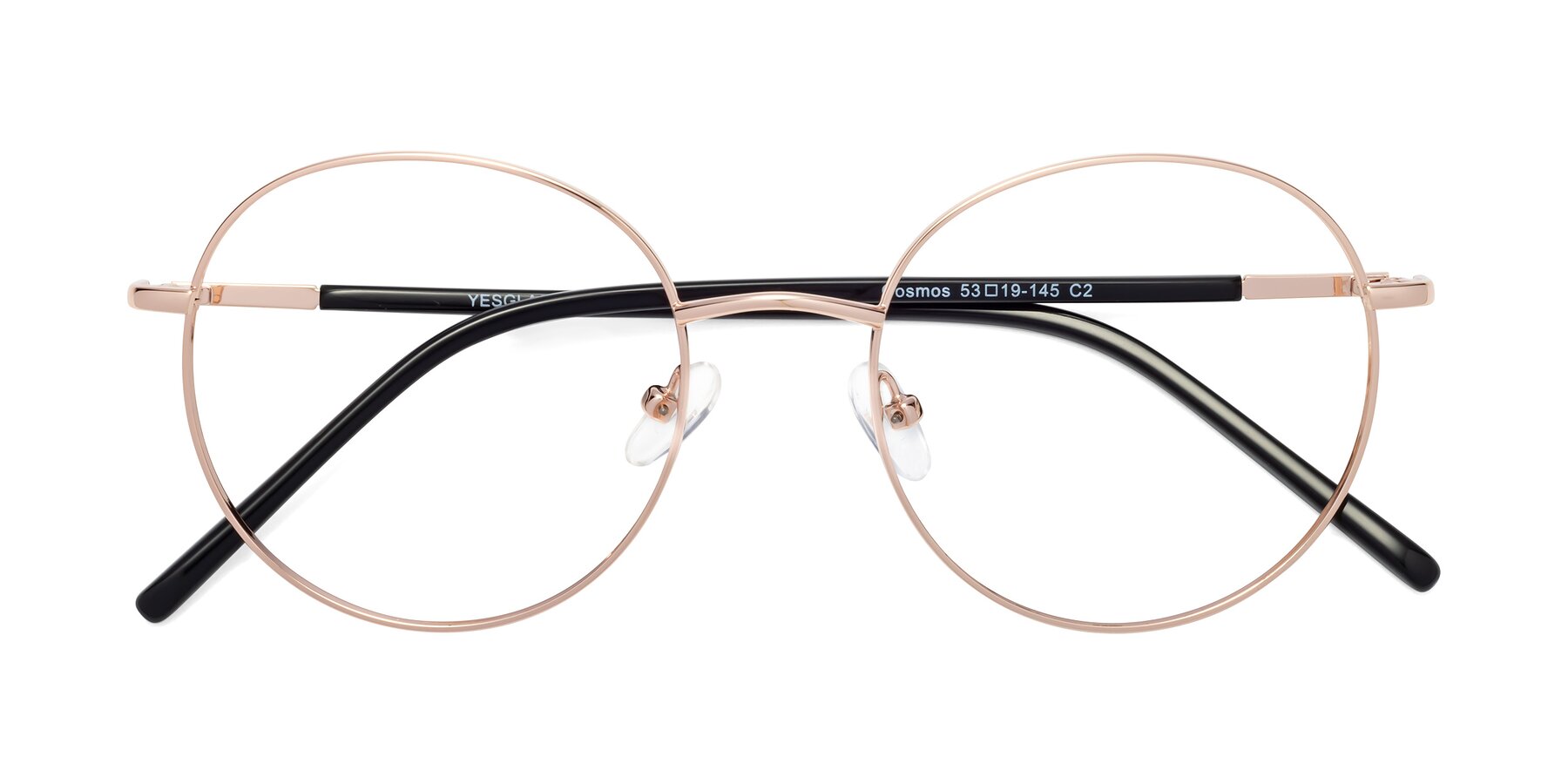 Folded Front of Cosmos in Rose Gold with Clear Reading Eyeglass Lenses