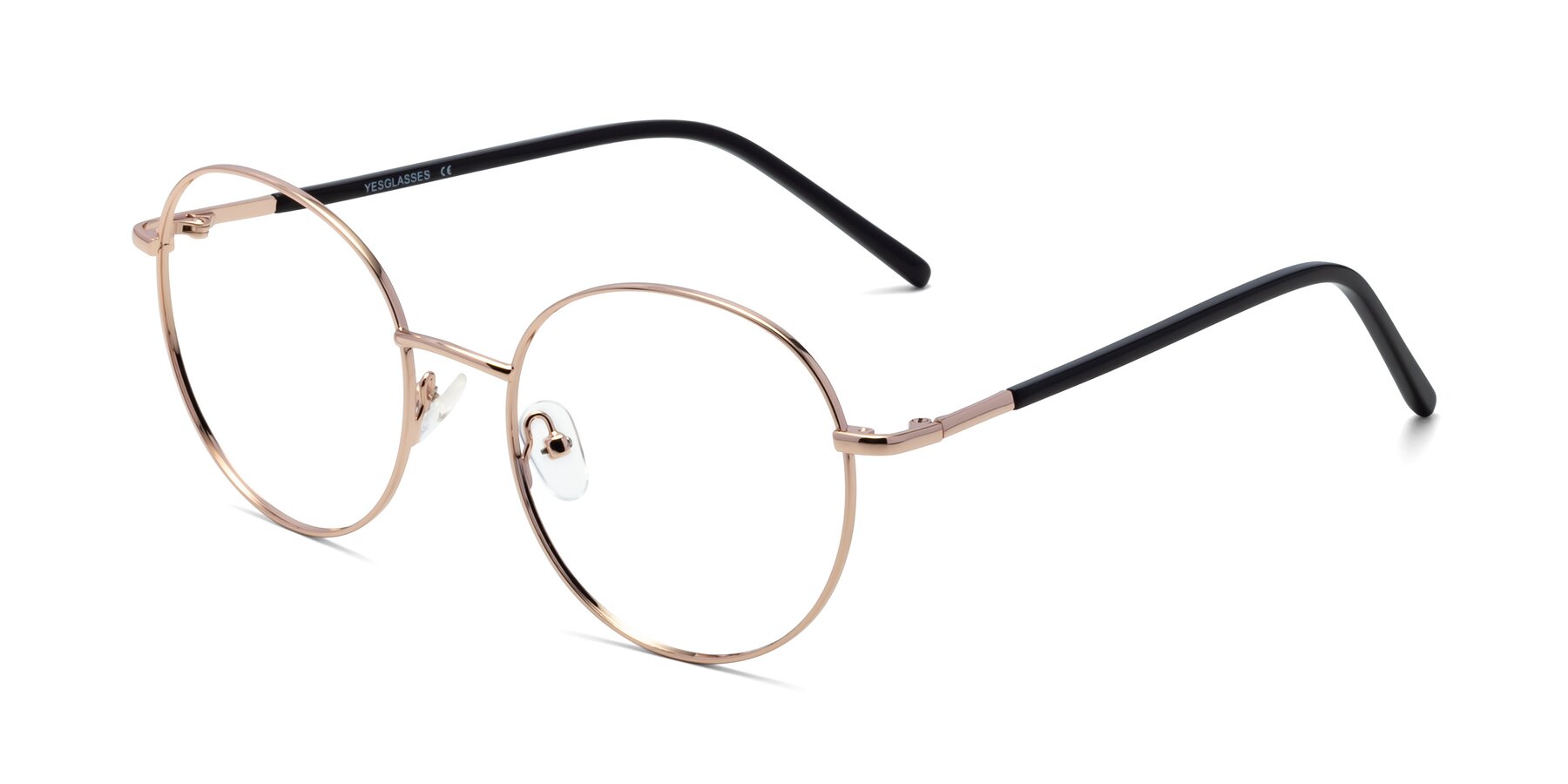 Angle of Cosmos in Rose Gold with Clear Reading Eyeglass Lenses