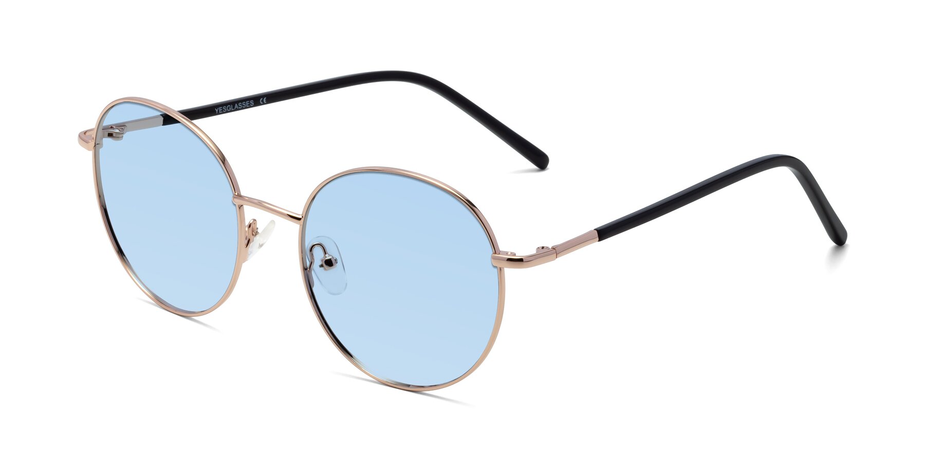 Angle of Cosmos in Rose Gold with Light Blue Tinted Lenses