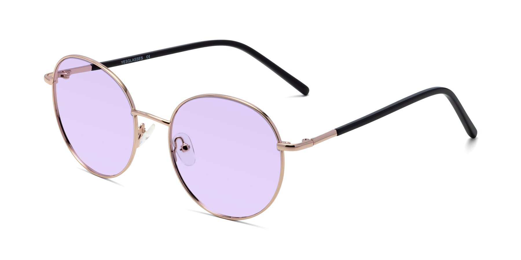 Angle of Cosmos in Rose Gold with Light Purple Tinted Lenses