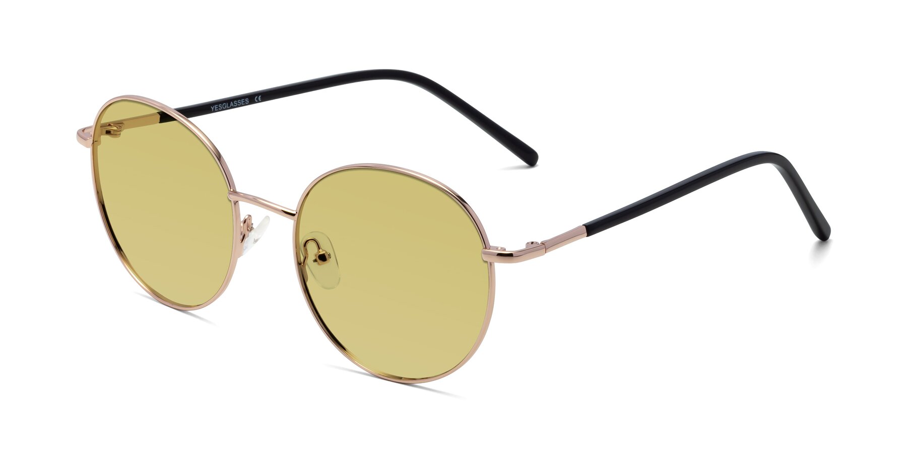 Angle of Cosmos in Rose Gold with Medium Champagne Tinted Lenses