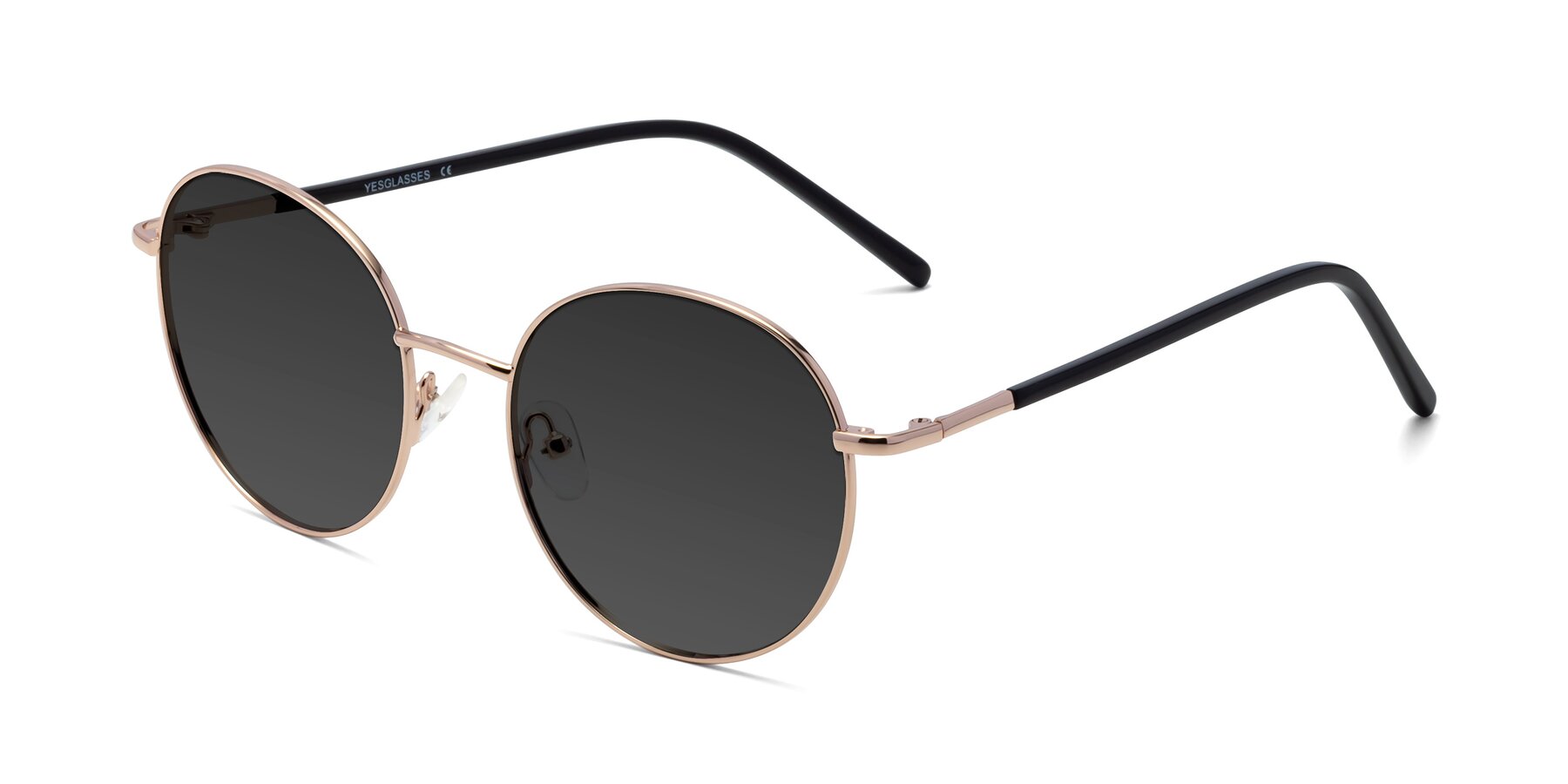 Angle of Cosmos in Rose Gold with Gray Tinted Lenses
