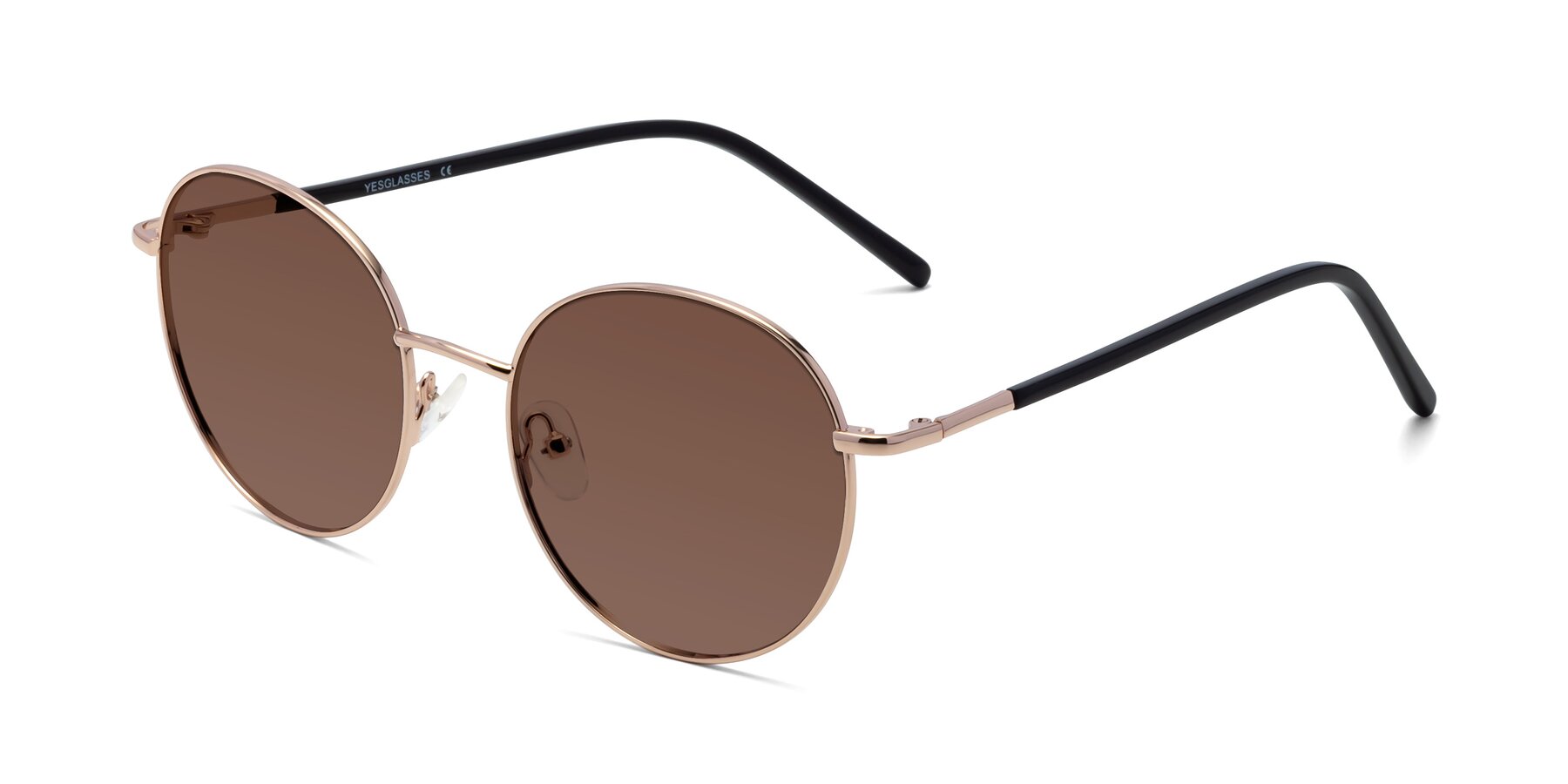 Angle of Cosmos in Rose Gold with Brown Tinted Lenses