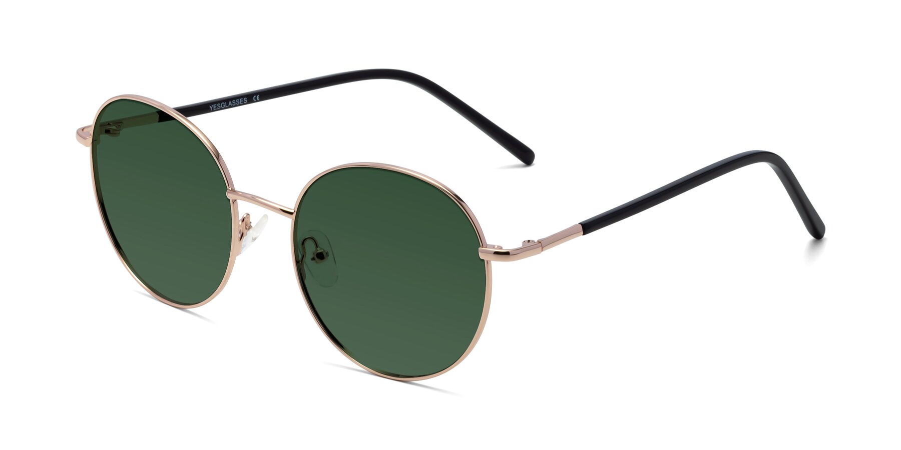 Angle of Cosmos in Rose Gold with Green Tinted Lenses