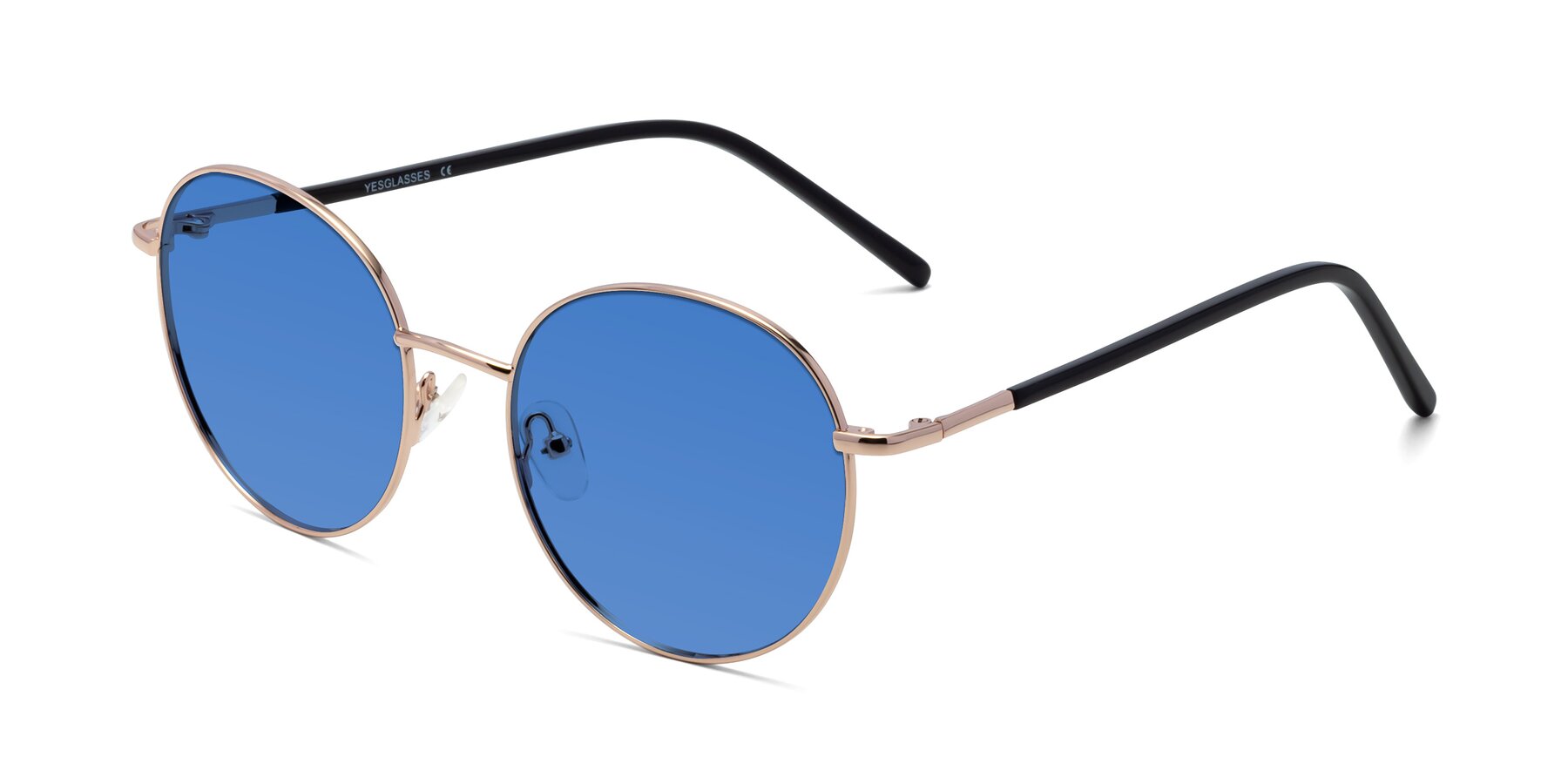 Angle of Cosmos in Rose Gold with Blue Tinted Lenses