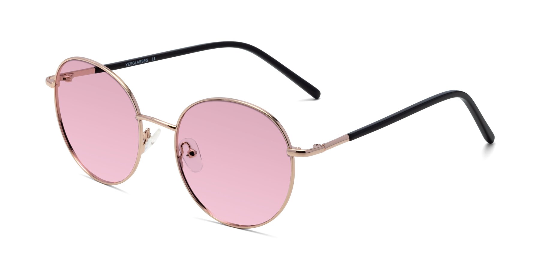 Angle of Cosmos in Rose Gold with Light Wine Tinted Lenses